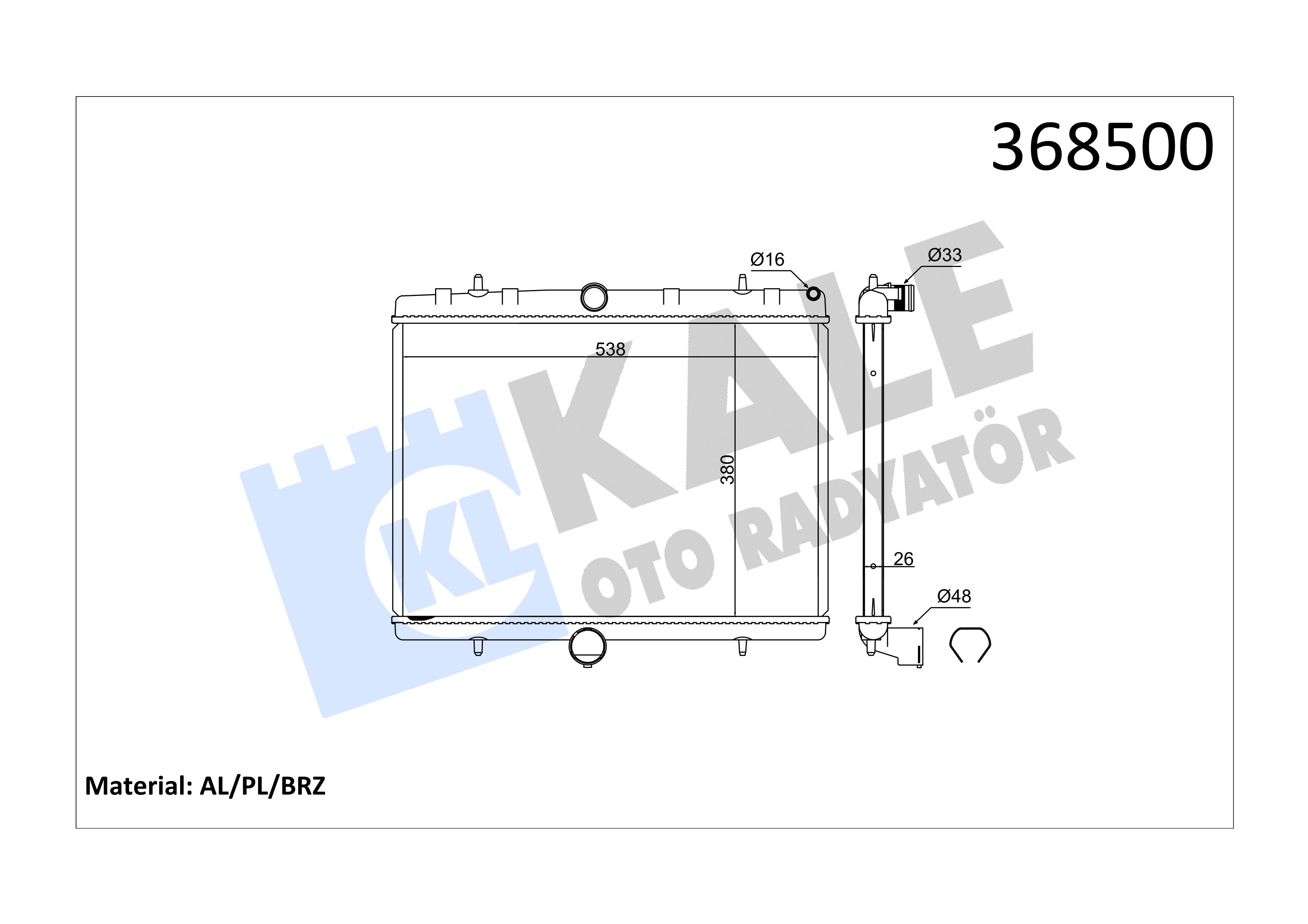 Su Radyatör Expert Jumpy Scudo Iıı 06> Dv6 Dw10 Kale 368500