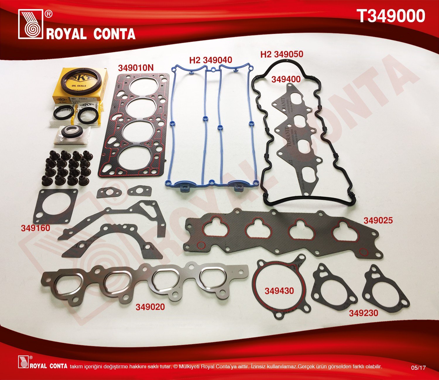 Takım Conta (Keçe+Subap Las.) Escort CLX Zetec S 1 Royal T349000
