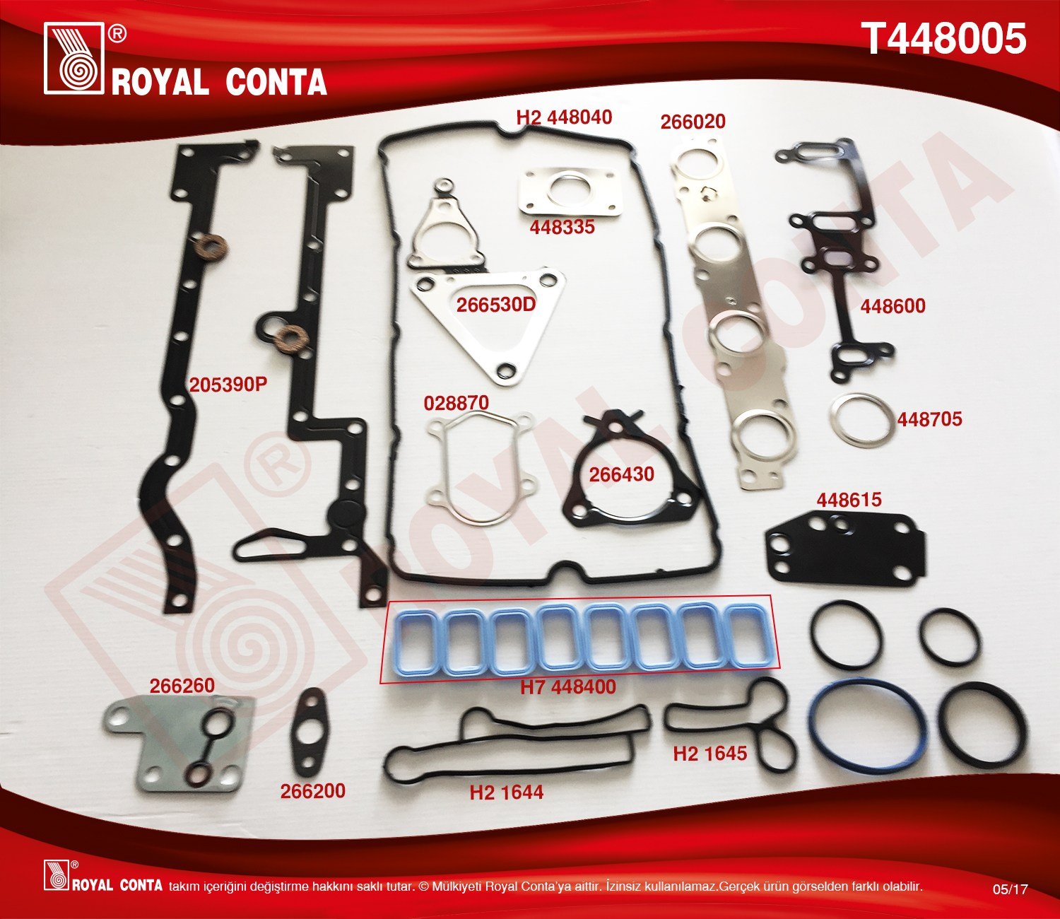 Takım Conta Transit V.184 2.4 01> Keçe Ve Subap Lastiği Yoktur (Skcsiz) Royal T448005