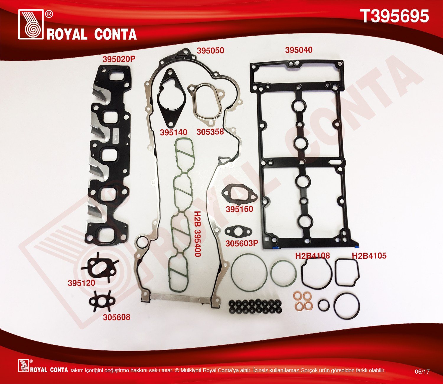 Takım Conta Üst Bıpper Fıorıno 1.3Multi Renz Keçe Royal T395695