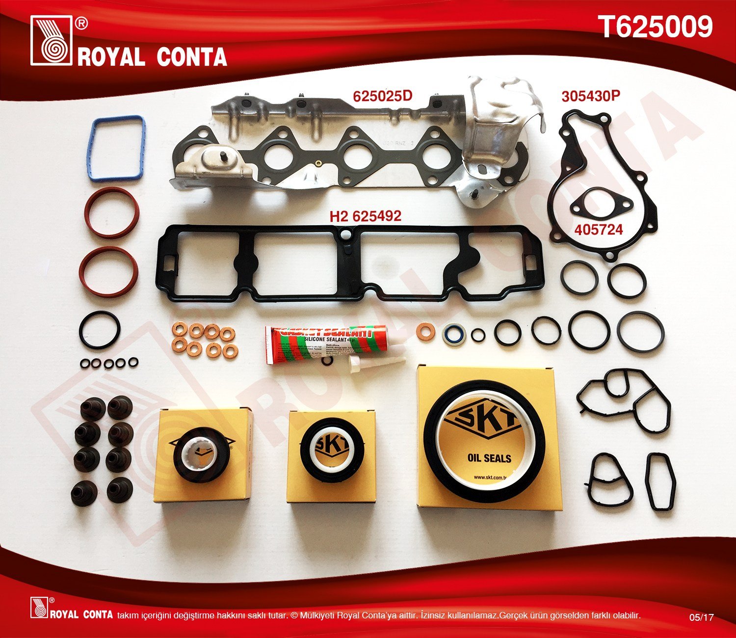 Takım Conta(Skt Keçe) Fiesta Focus 1.4 1.5 1.6Tdci Skt Keçe 308 301 1.6Hdı Euro5 Royal T625009