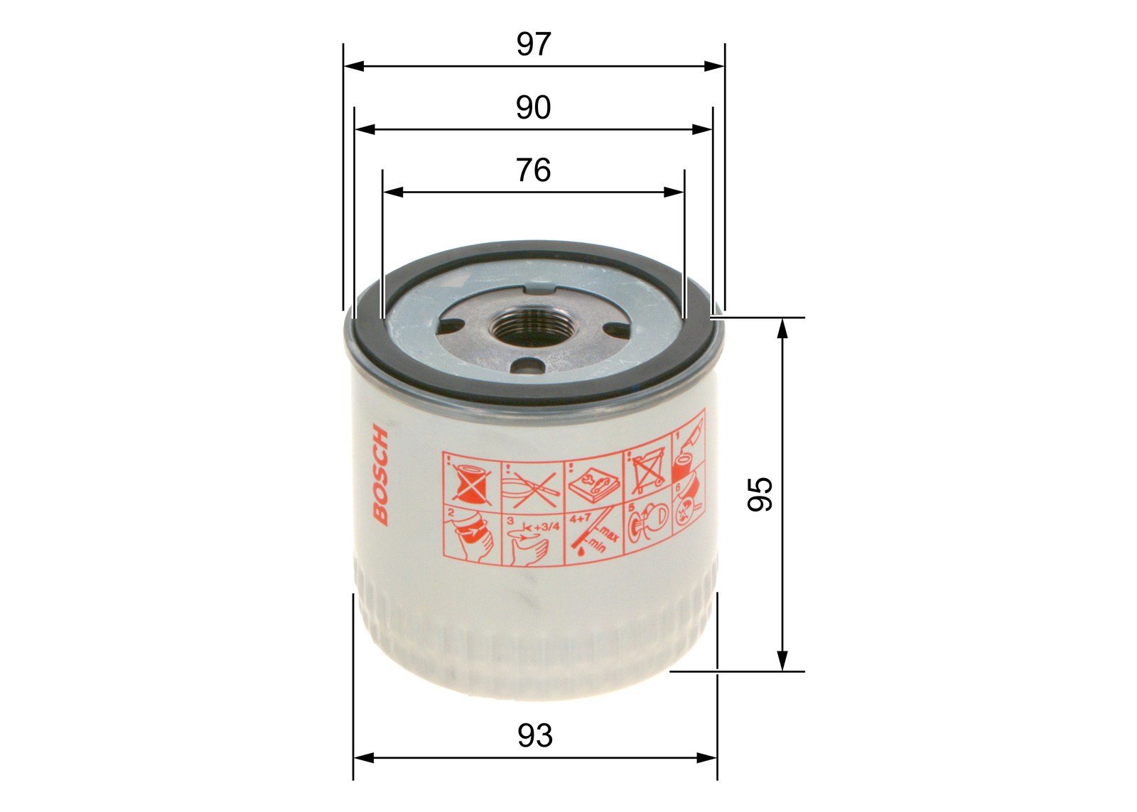 Yağ Filtresi Connect 75Ps 90Ps 110Ps 02>13  Transit T.12 T.15 Turbo 93> Bosch 0451103252