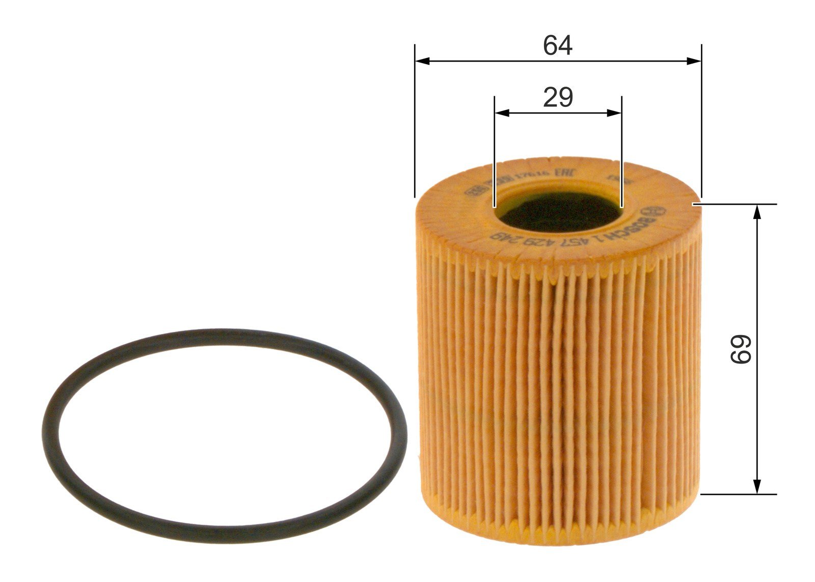 Yağ Filtresi Tarnsit V.347 Custom 2.2 2.4 Tdci 06> 301 30 308 40 2008 3008 C3 C4 Berlıngo 1.4 1.6 Hdi ( Düz ) Kağıt Filtre Bosch 1457429249