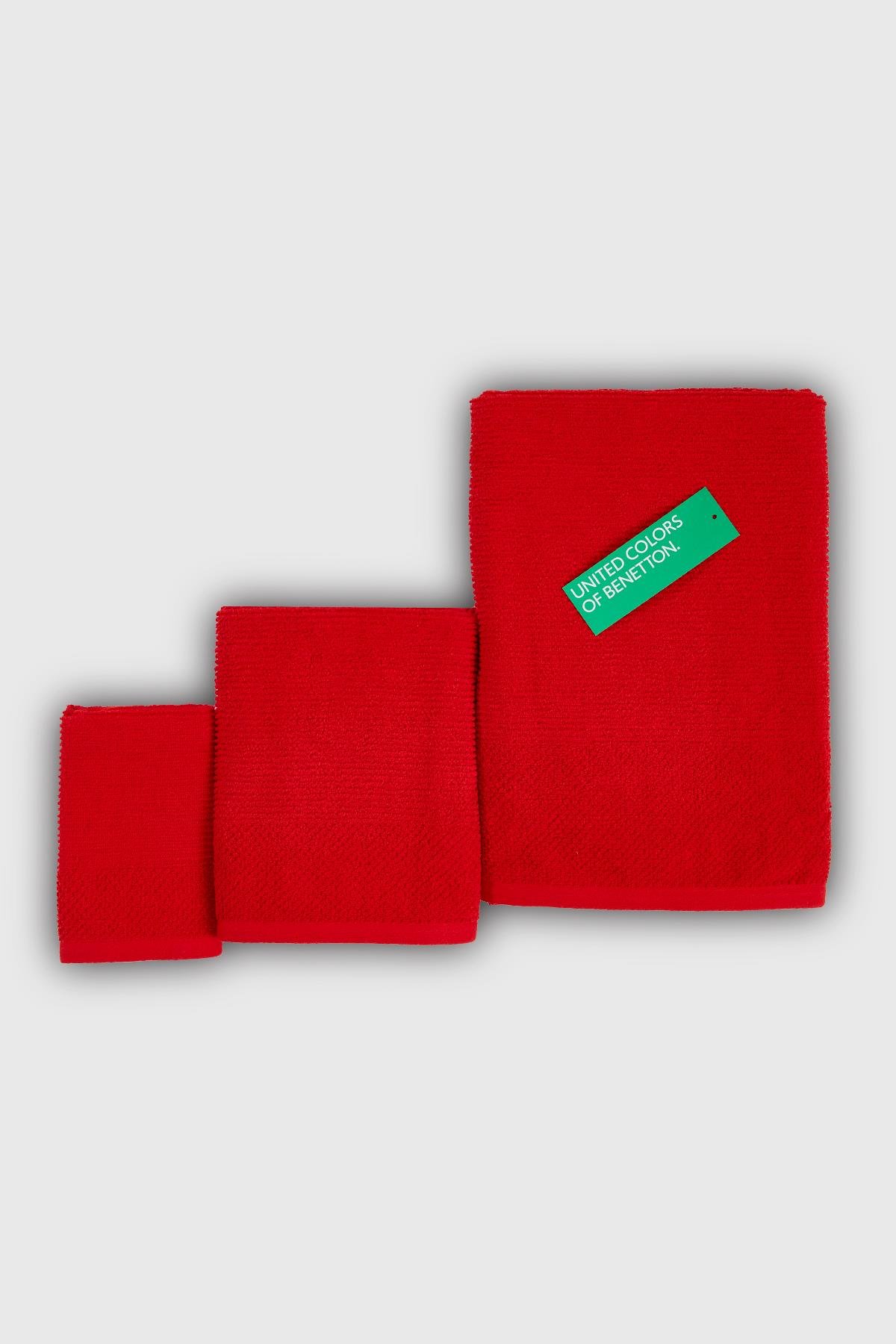 BE-0829ST-RD Benetton Havlu Set (Bath&Hand&Guest)