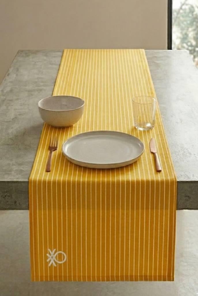 Be-28458-Ye  %100 Pamuk Sarı Çizgili  40*140 Cm Runner
