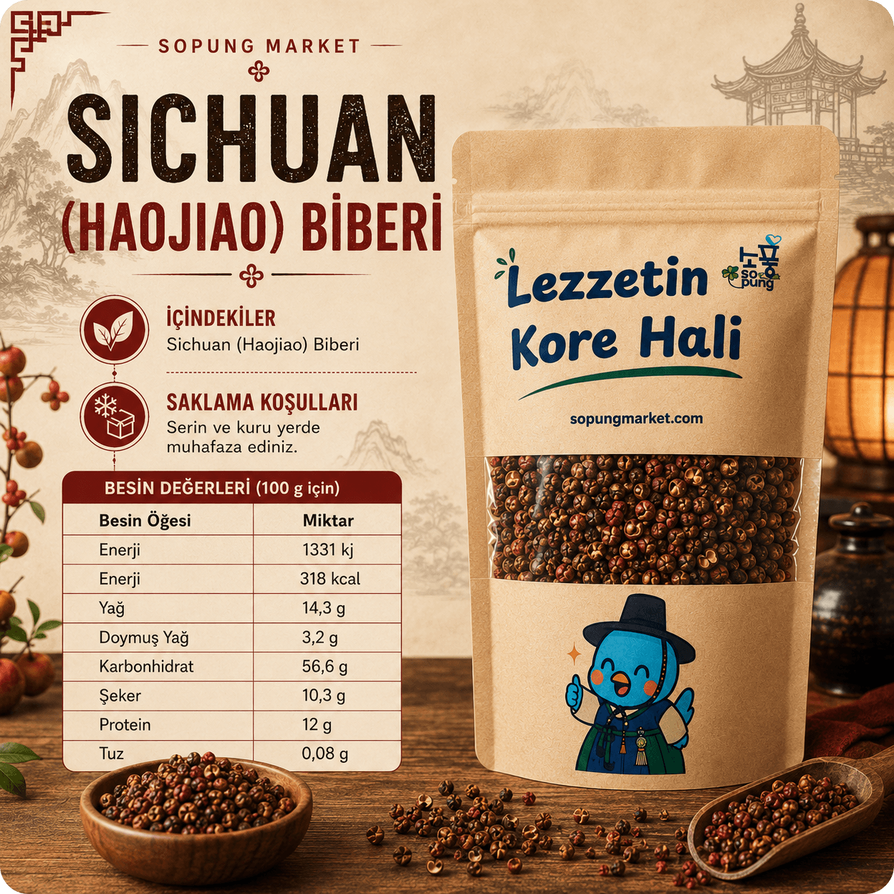 Kırmızı Sichuan Tane Biberi - 100 Gr