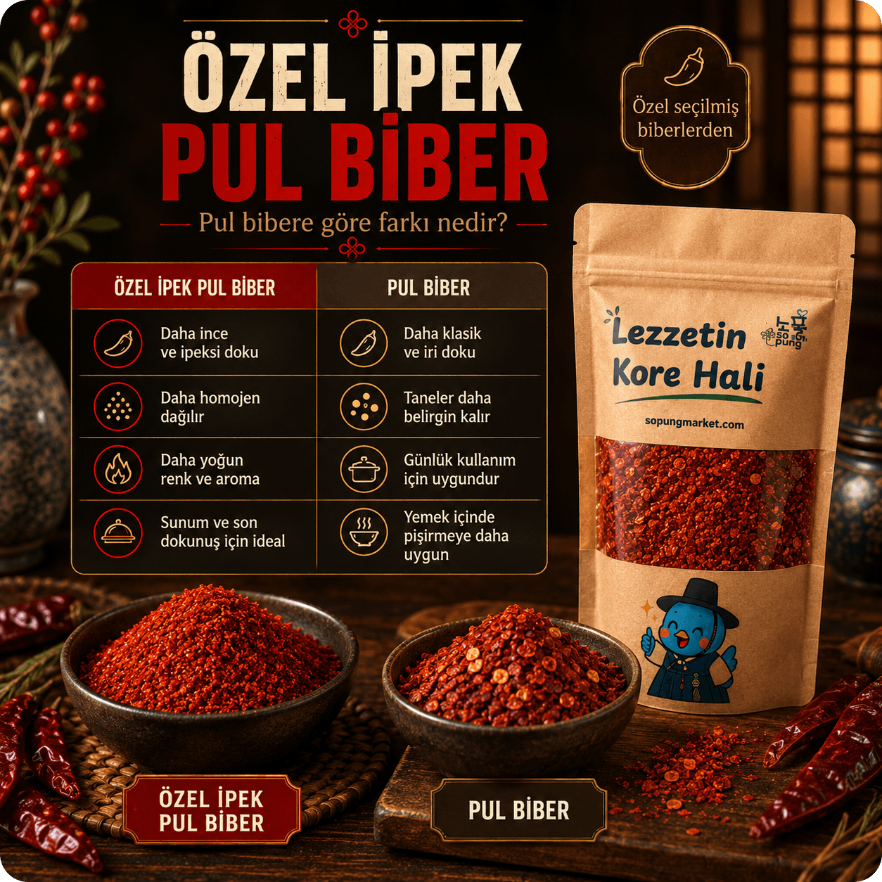 Özel İpek Pul Biber - 490 Gr