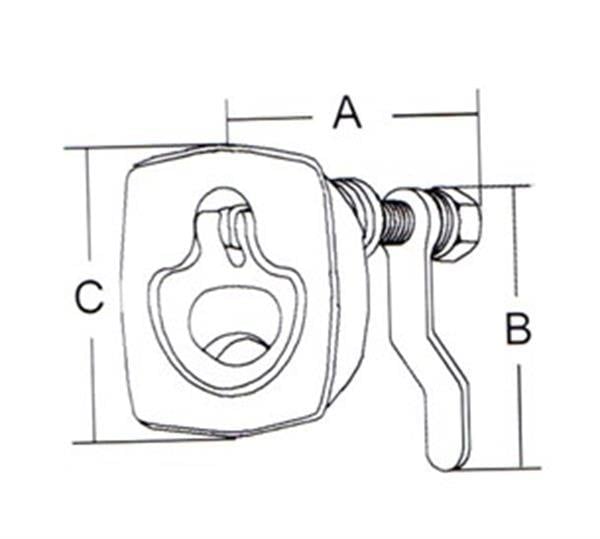 Gömme kulp, kilitli 62mm