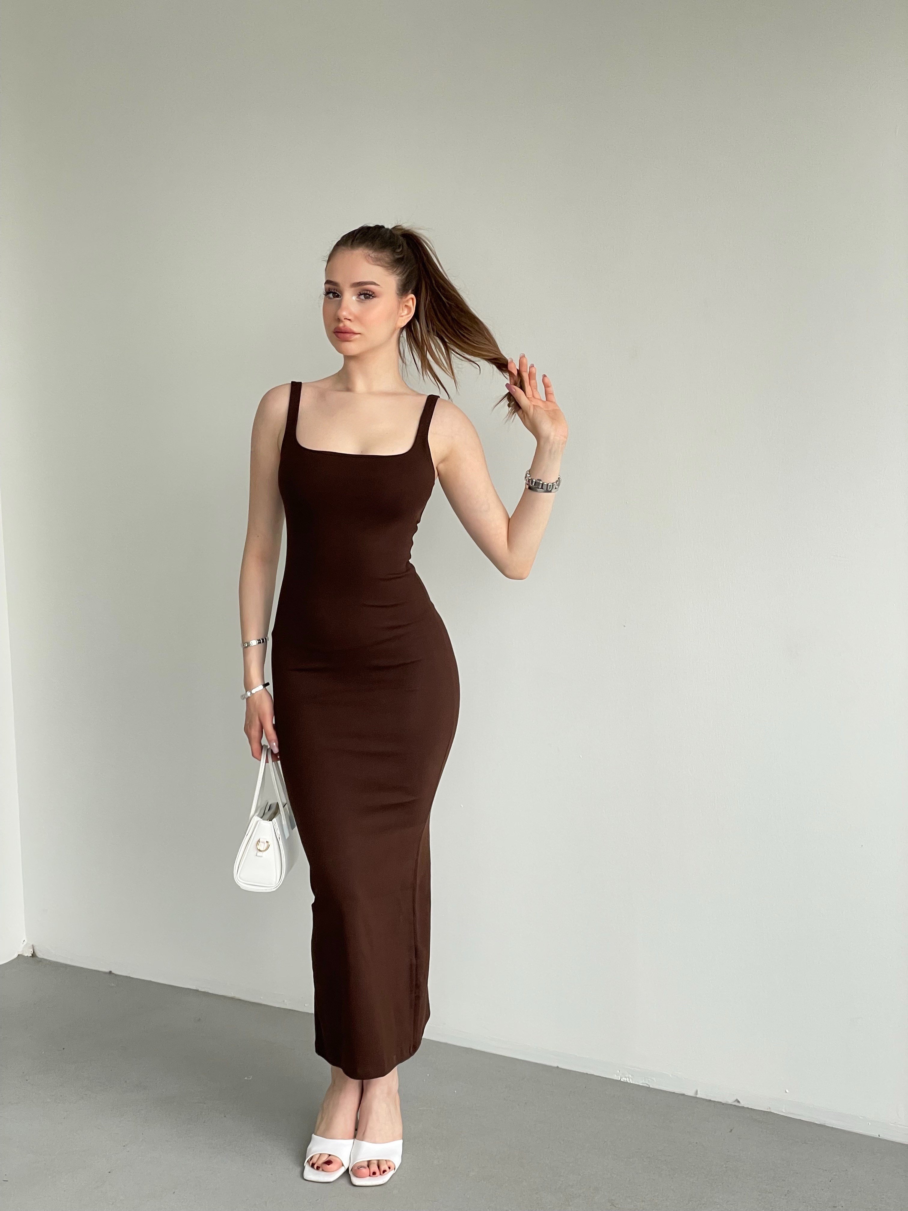 Askılı Midi Elbise