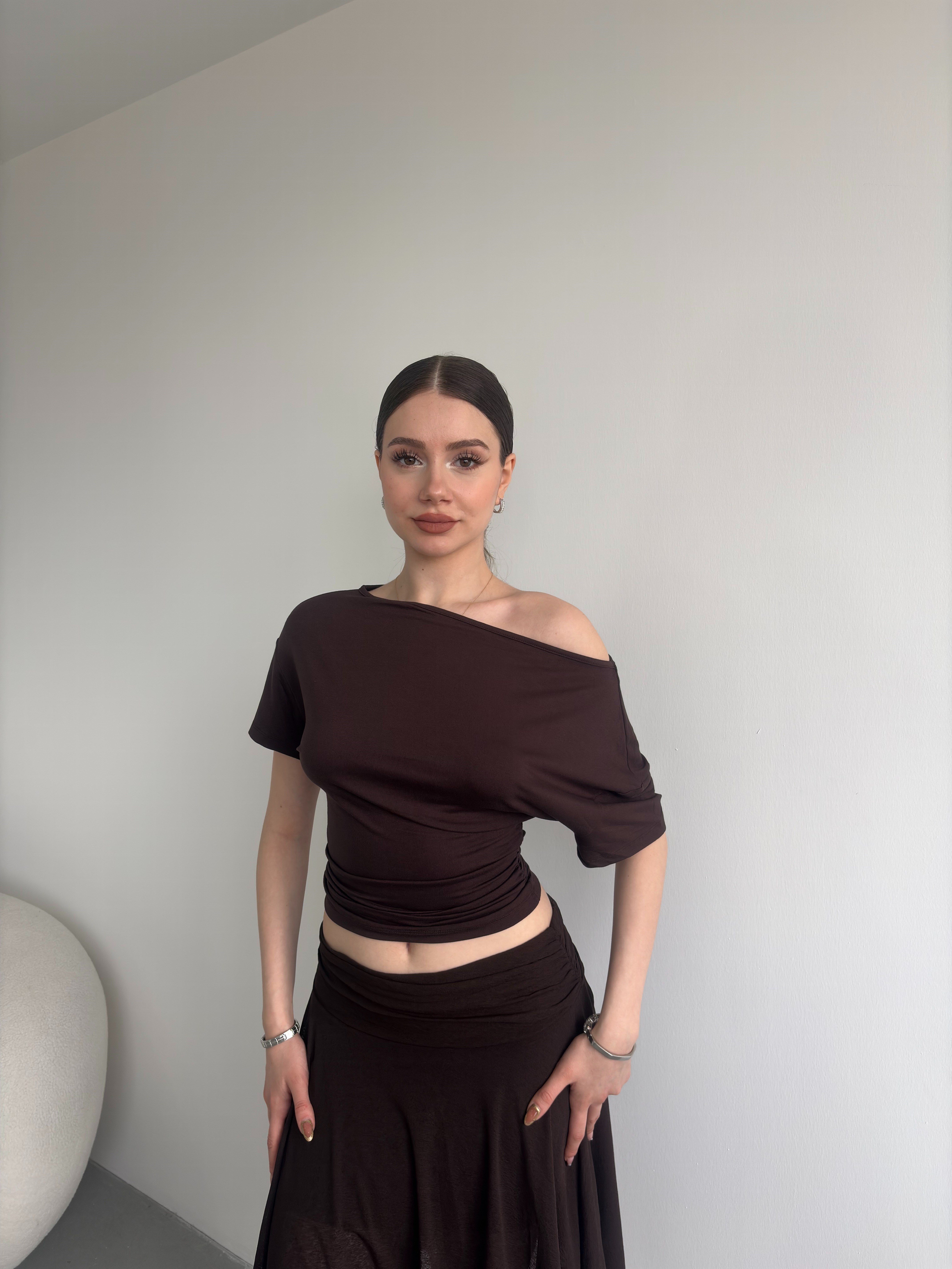 Bel Büzgülü Basic Tshirt