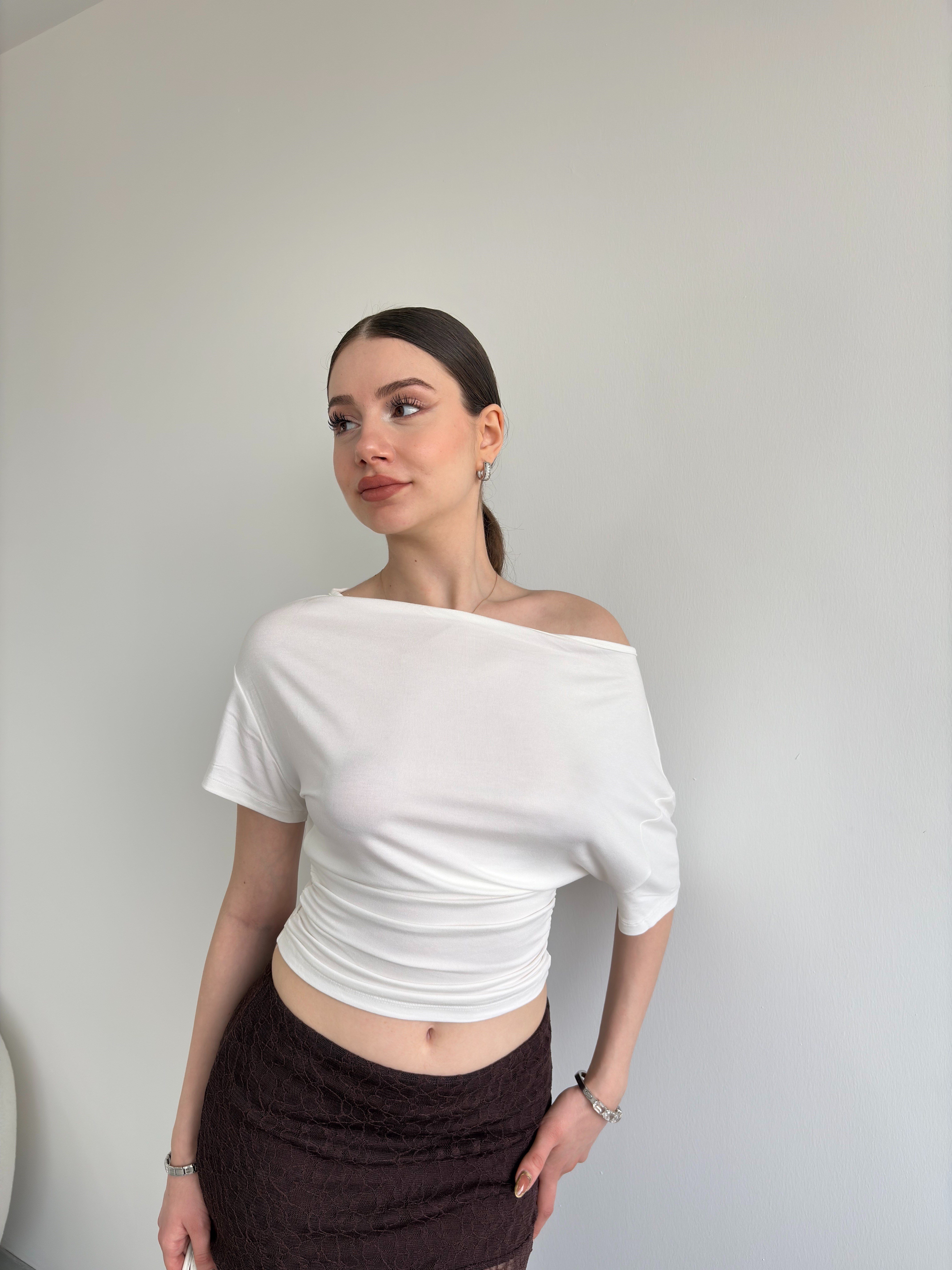 Bel Büzgülü Basic Tshirt