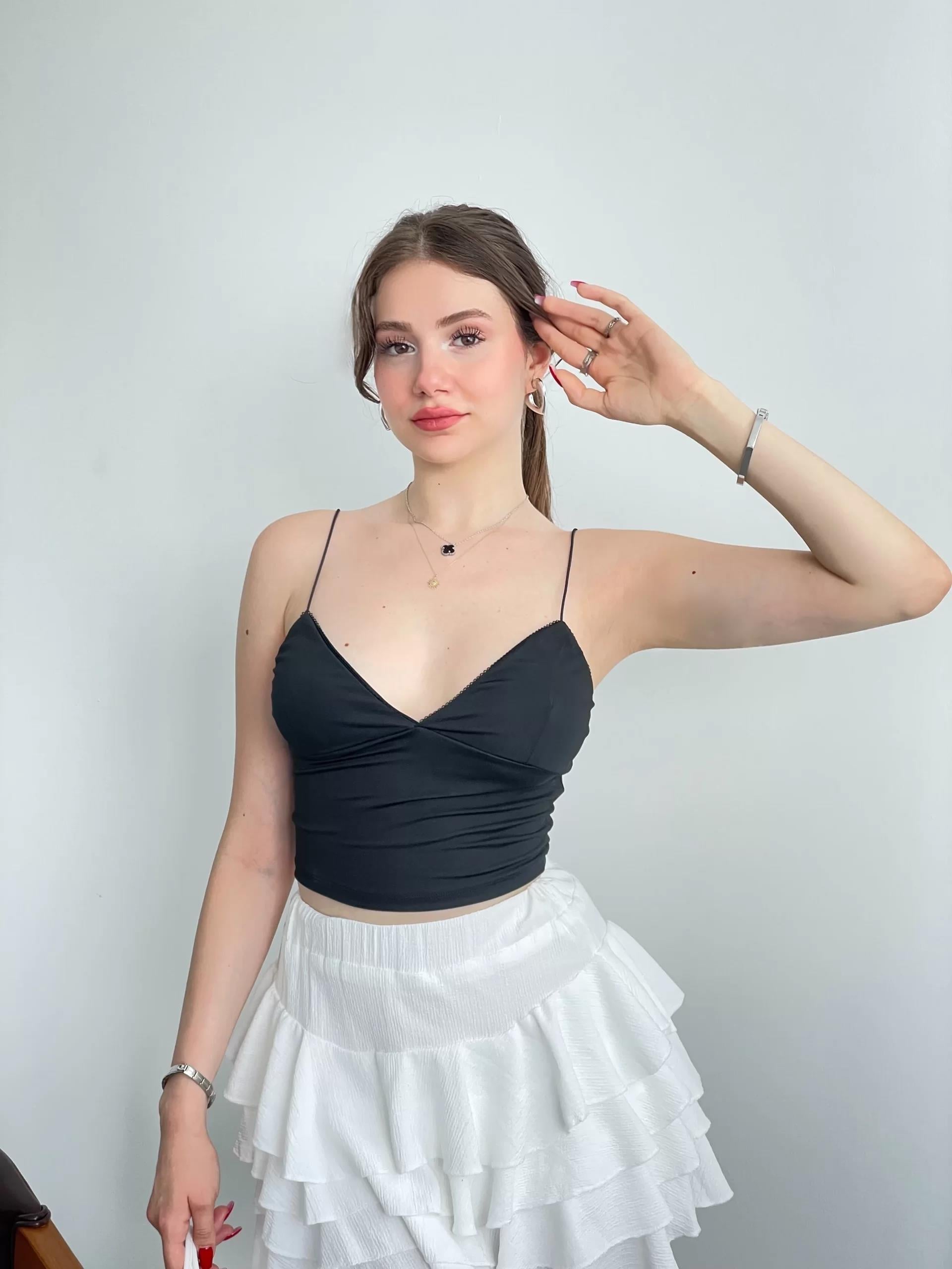Dalgıç Kumaş Askılı Crop