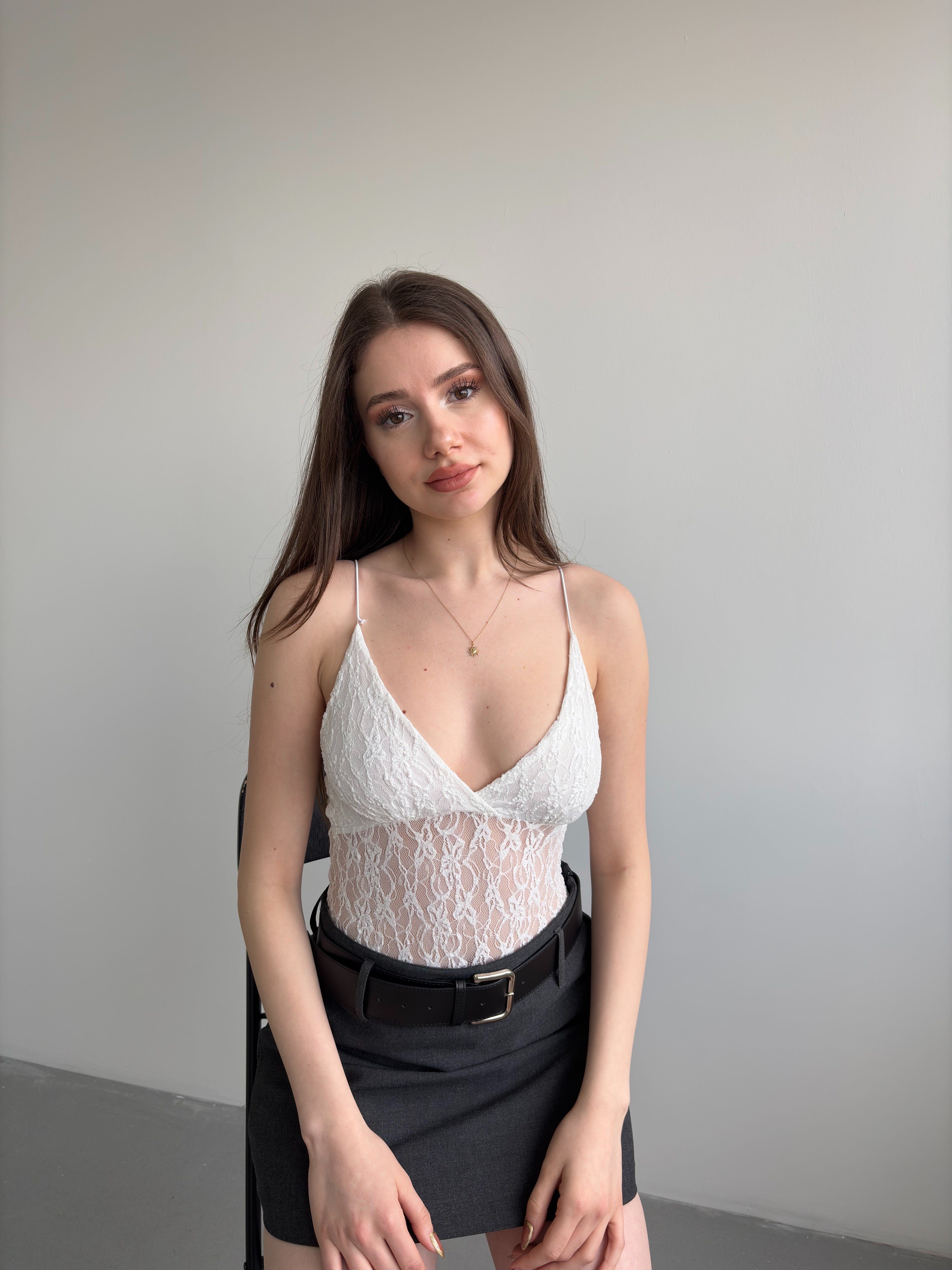 Dantel Askılı Bodysuit