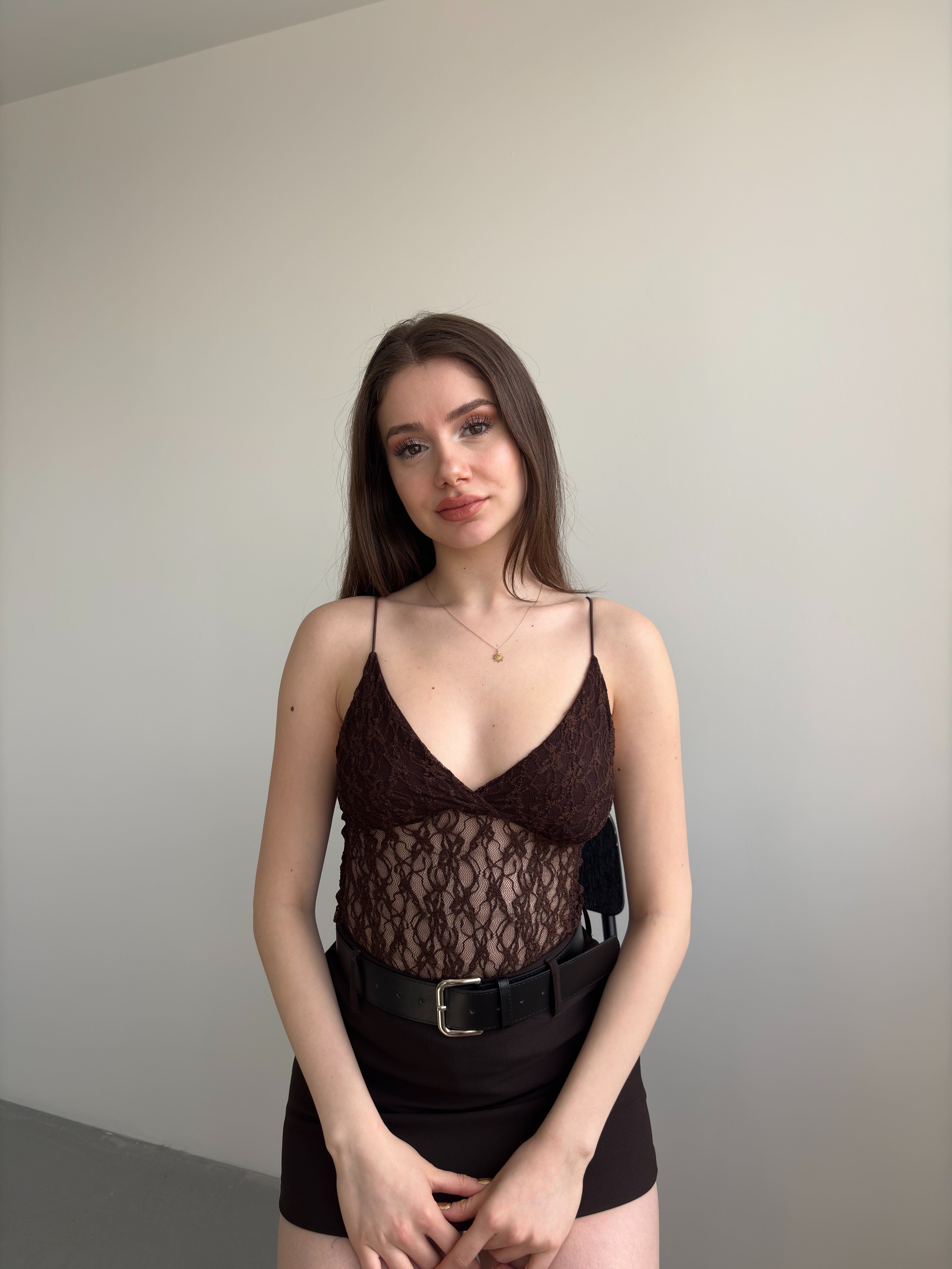 Dantel Askılı Bodysuit