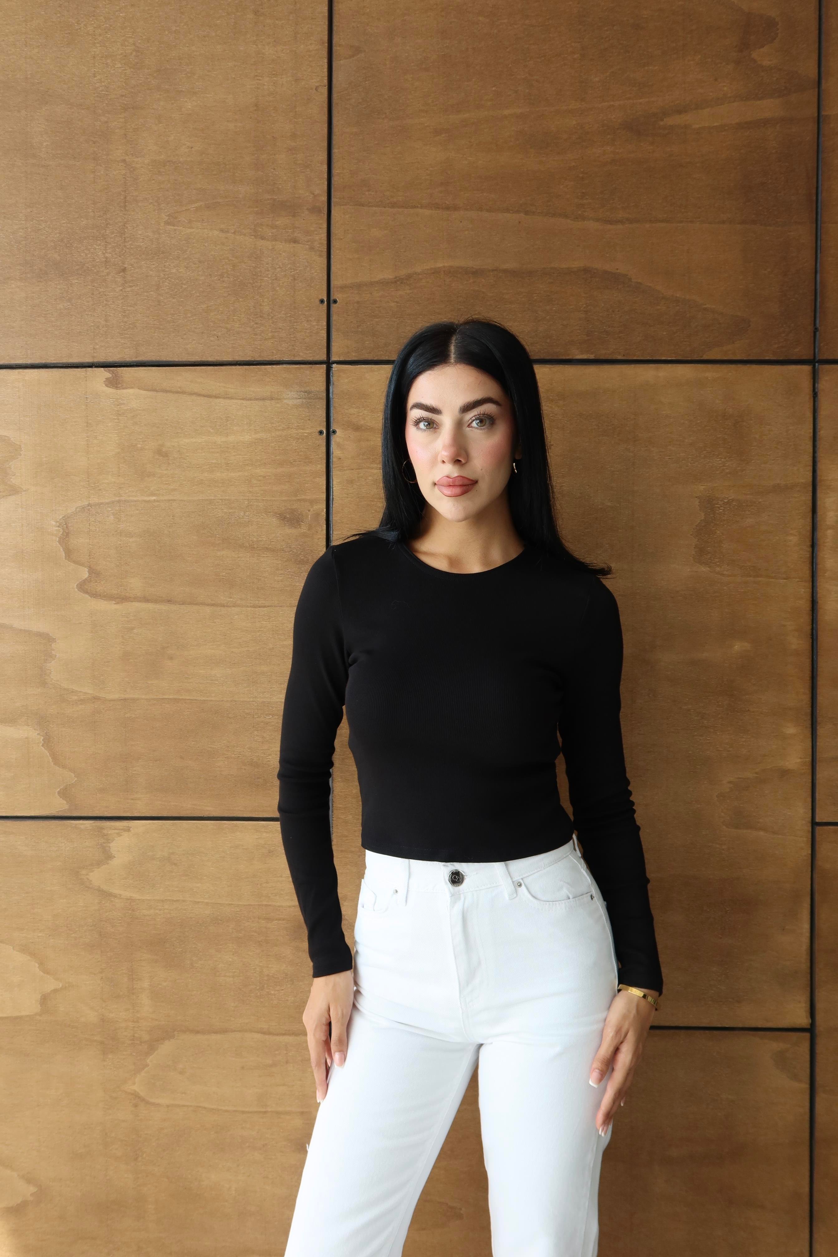 Fitilli Basic Crop Siyah