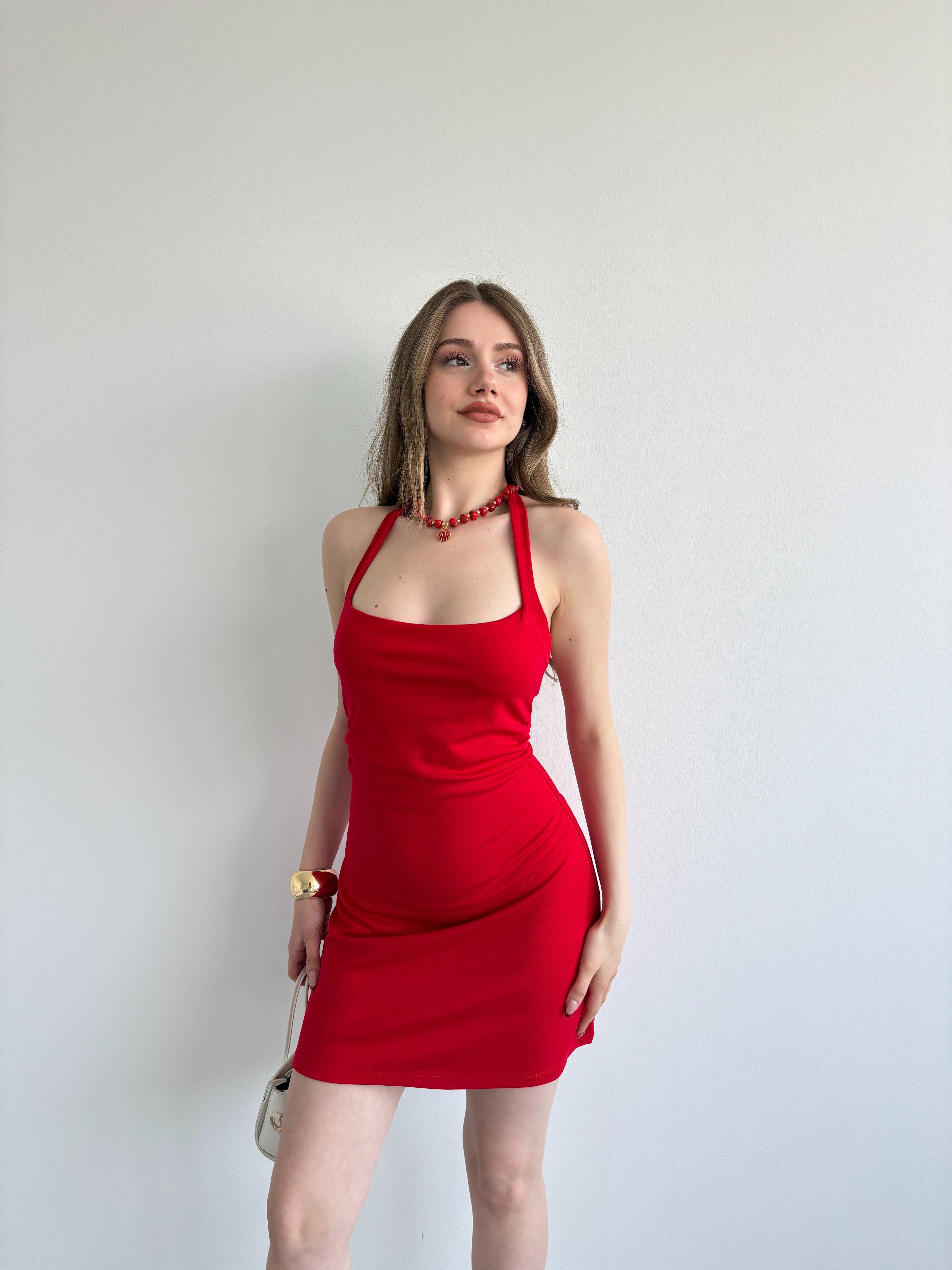 Halter Muadil Mini Elbise