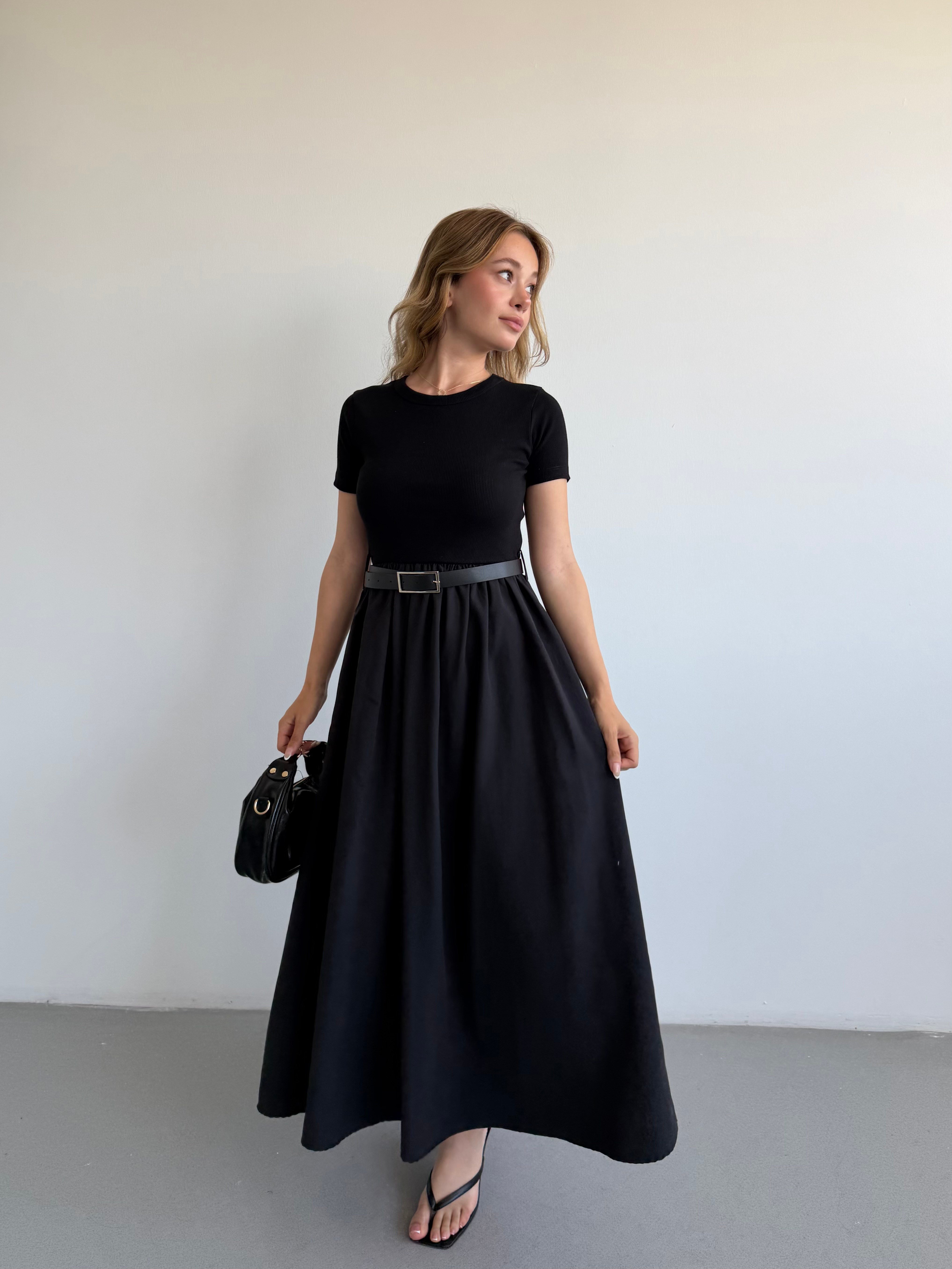 Kemerli Maxi Elbise