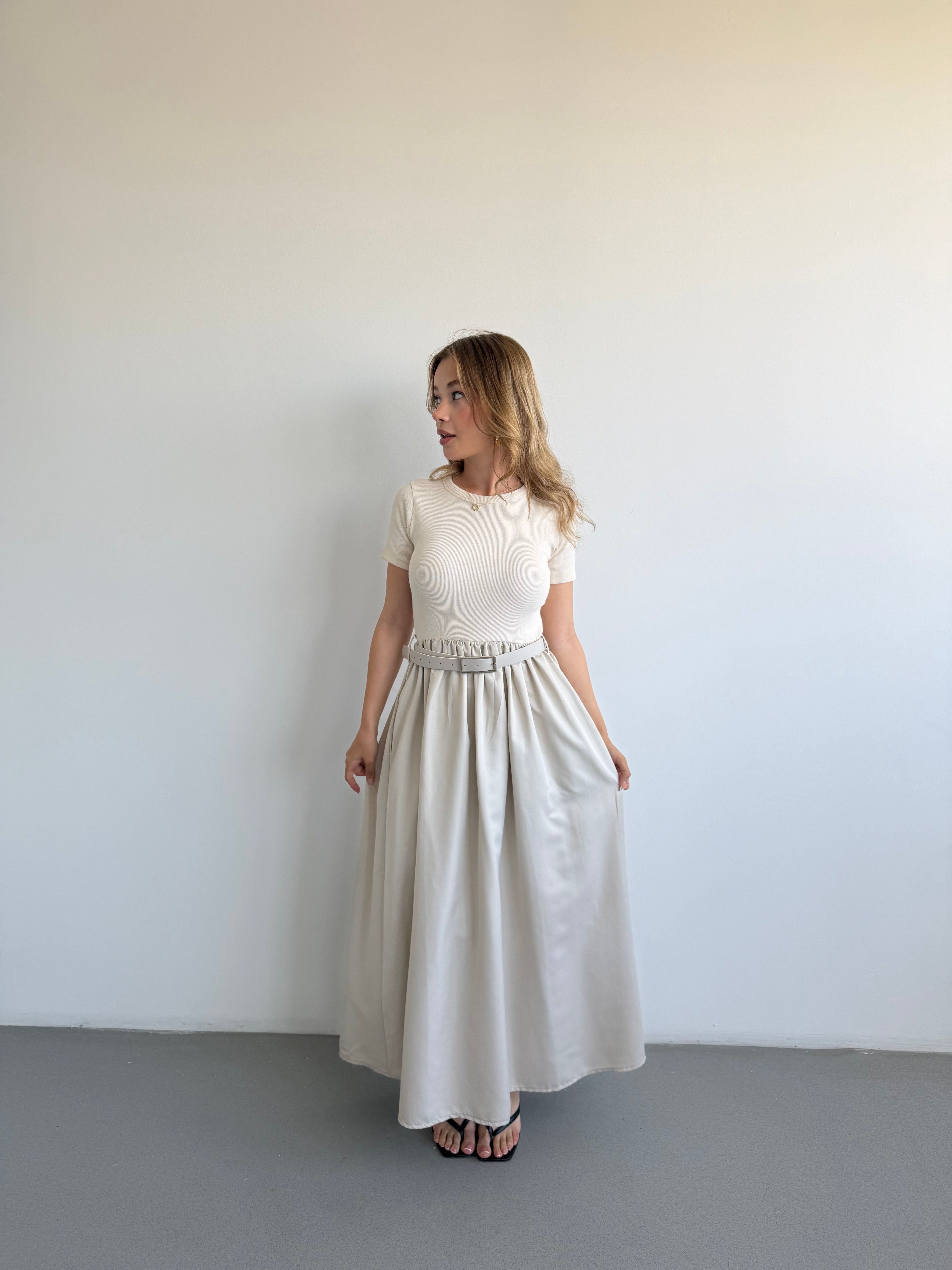 Kemerli Maxi Elbise