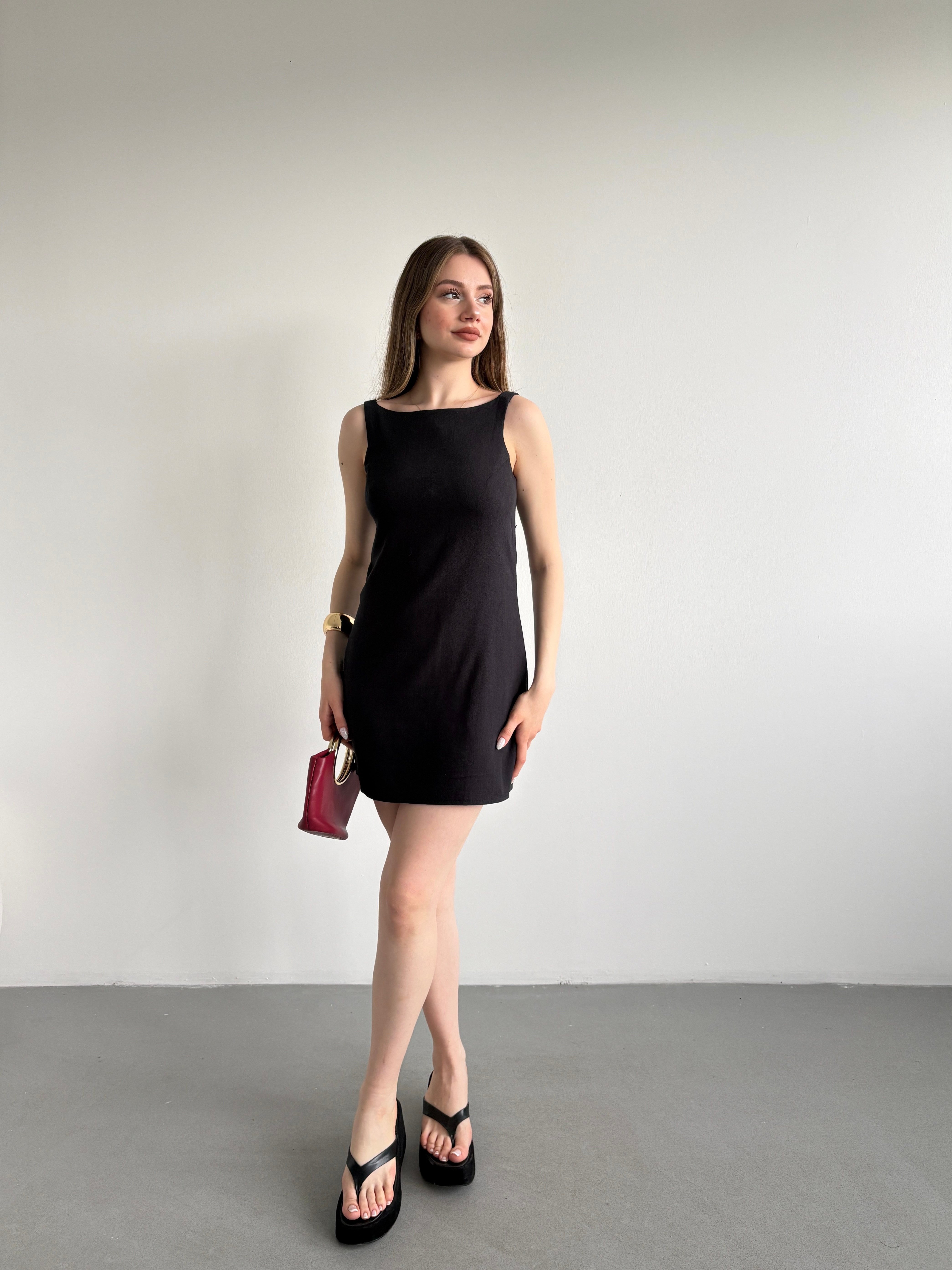 Keten Mini Elbise