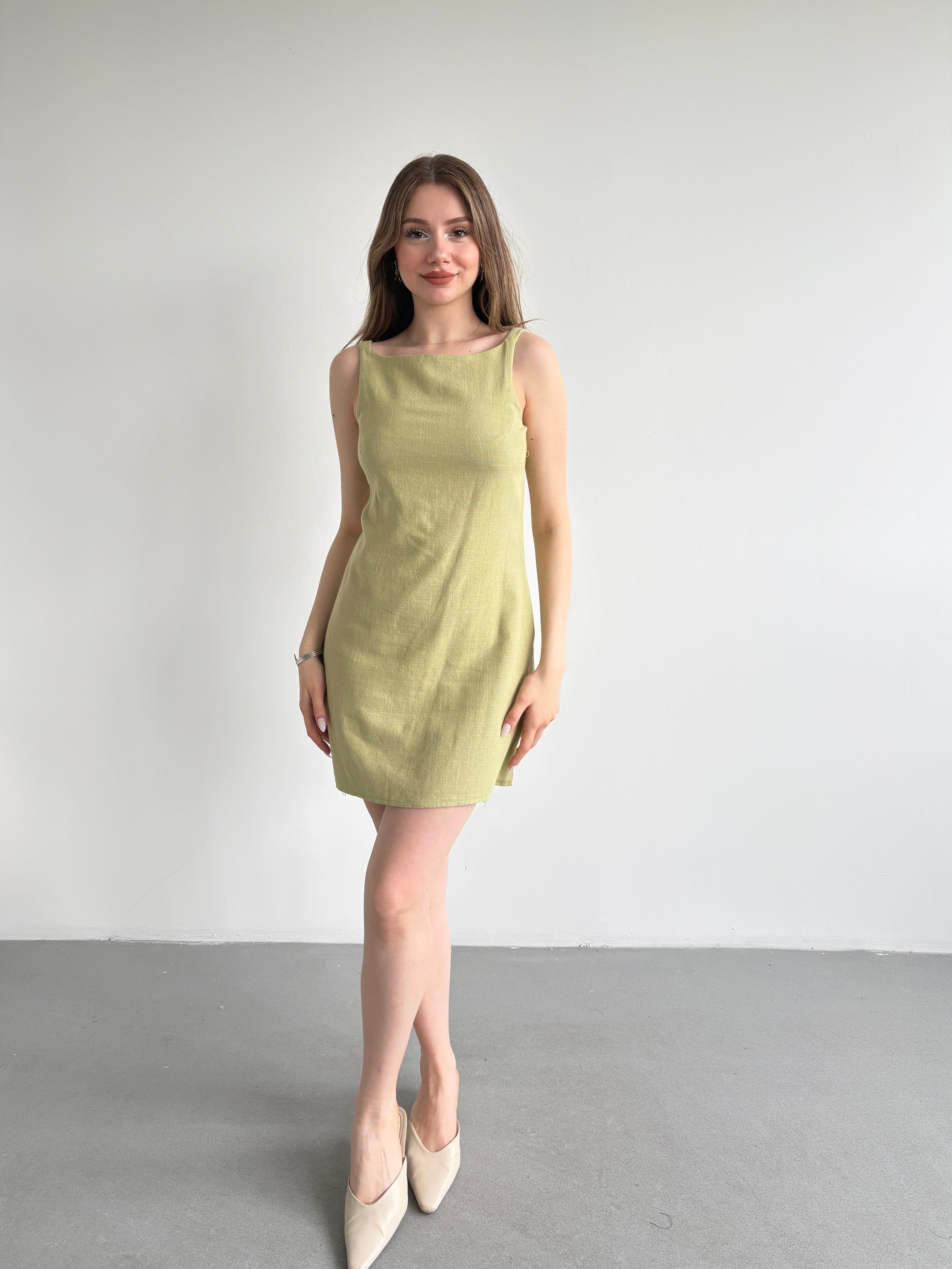 Keten Mini Elbise