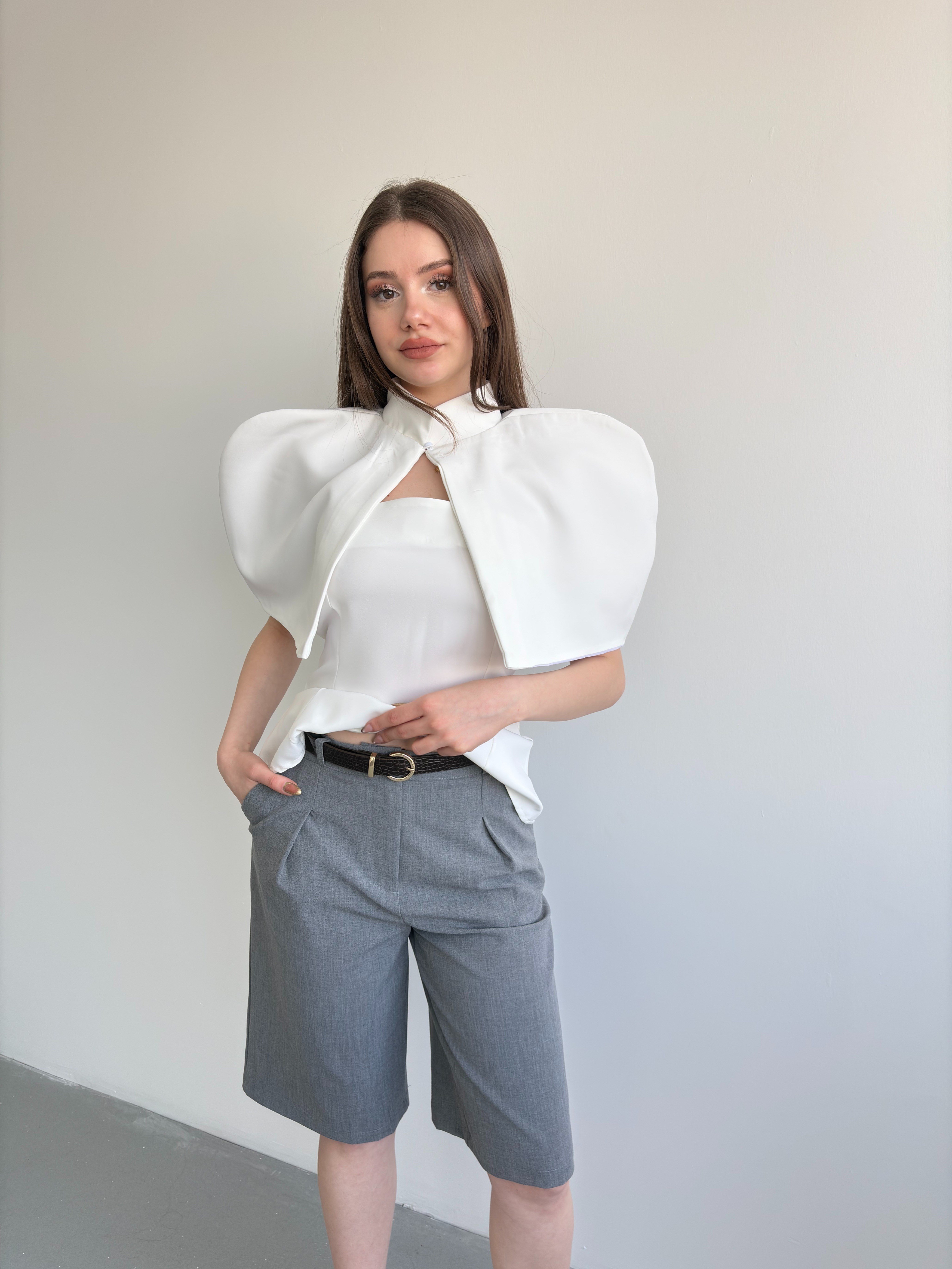 Pileli Kumaş Şortolon