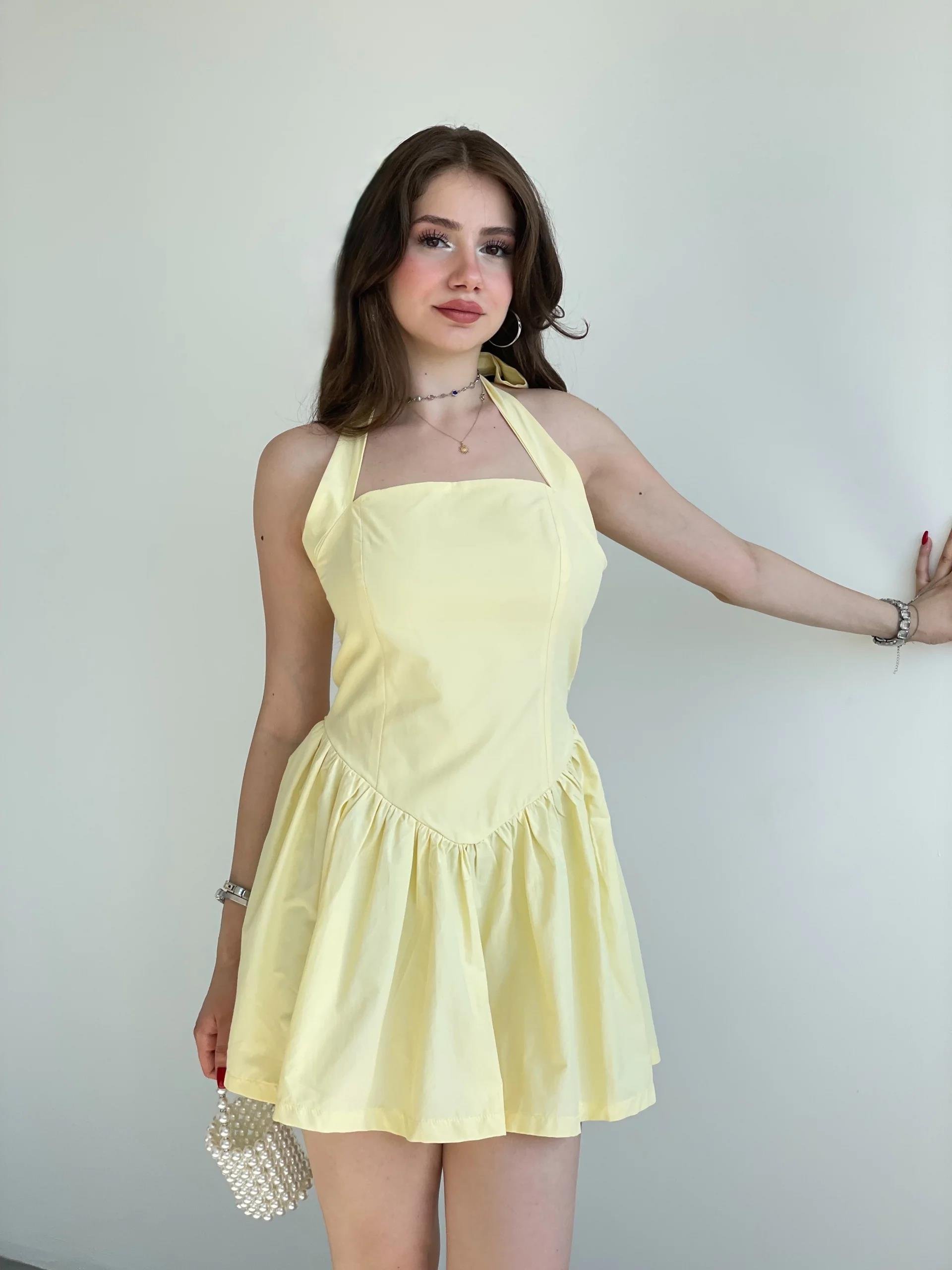 Poplin Halter Elbise