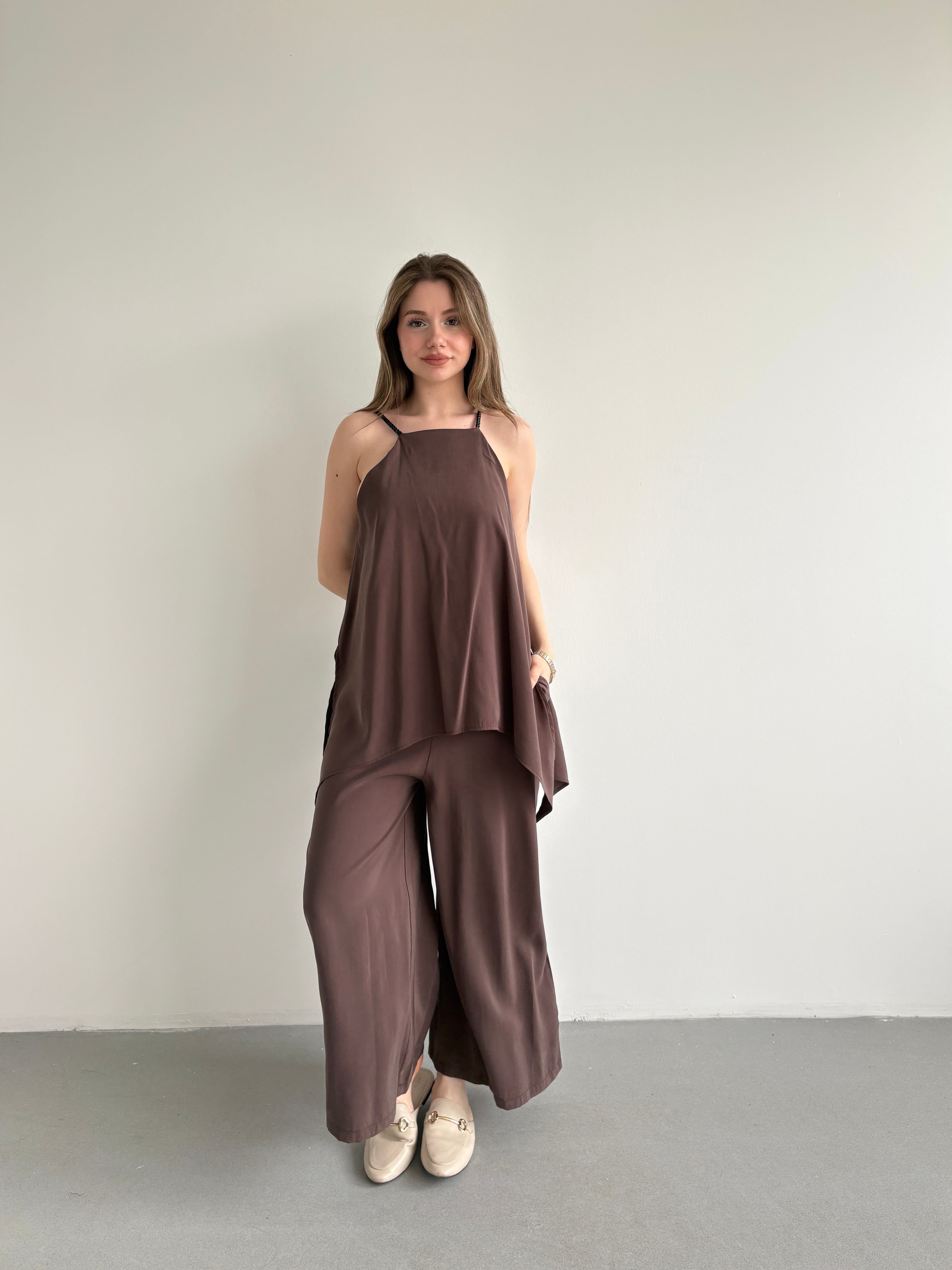 Soft Dokulu Örgü Askılı Tulum
