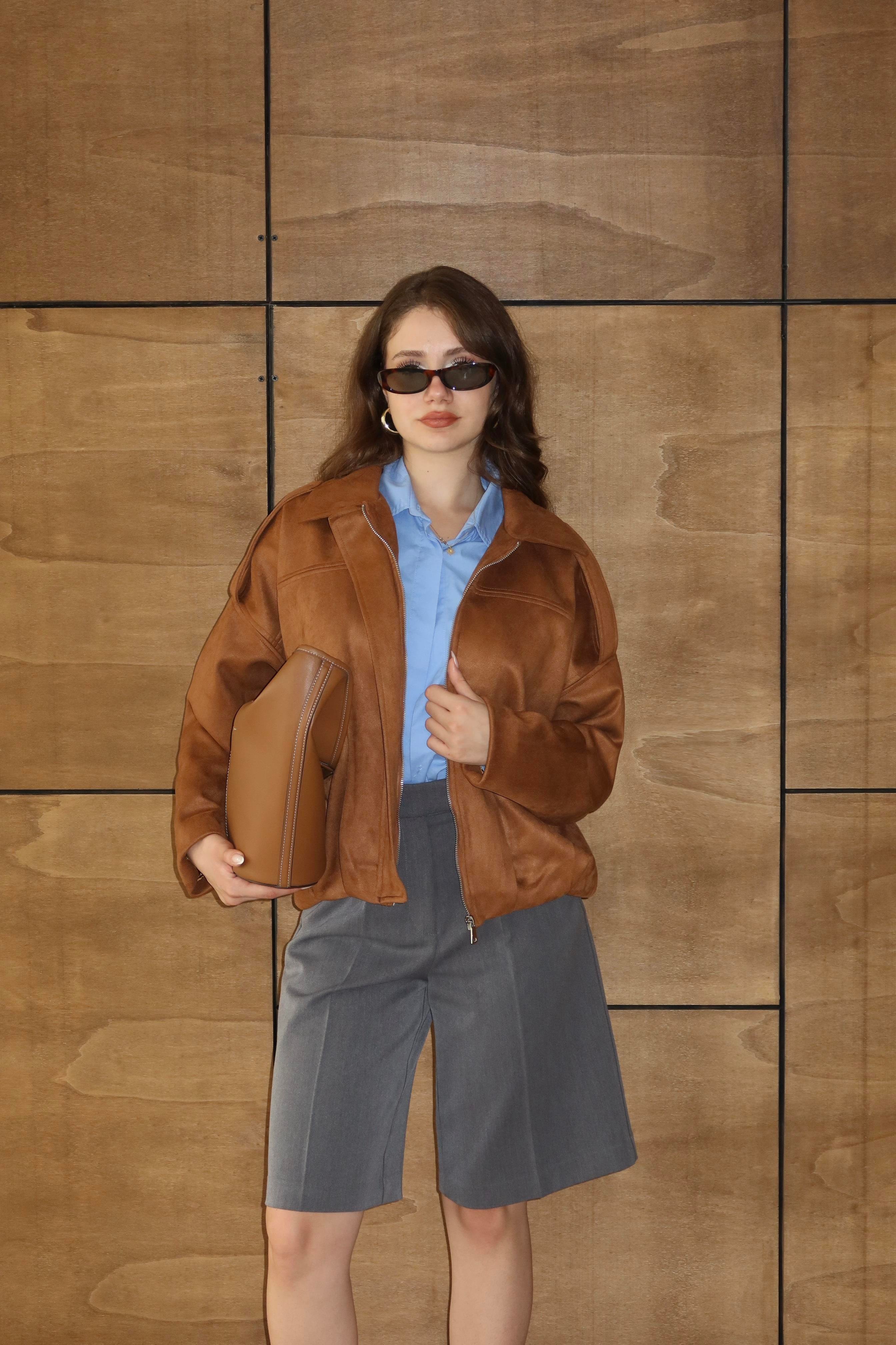 Süet Oversize Ceket
