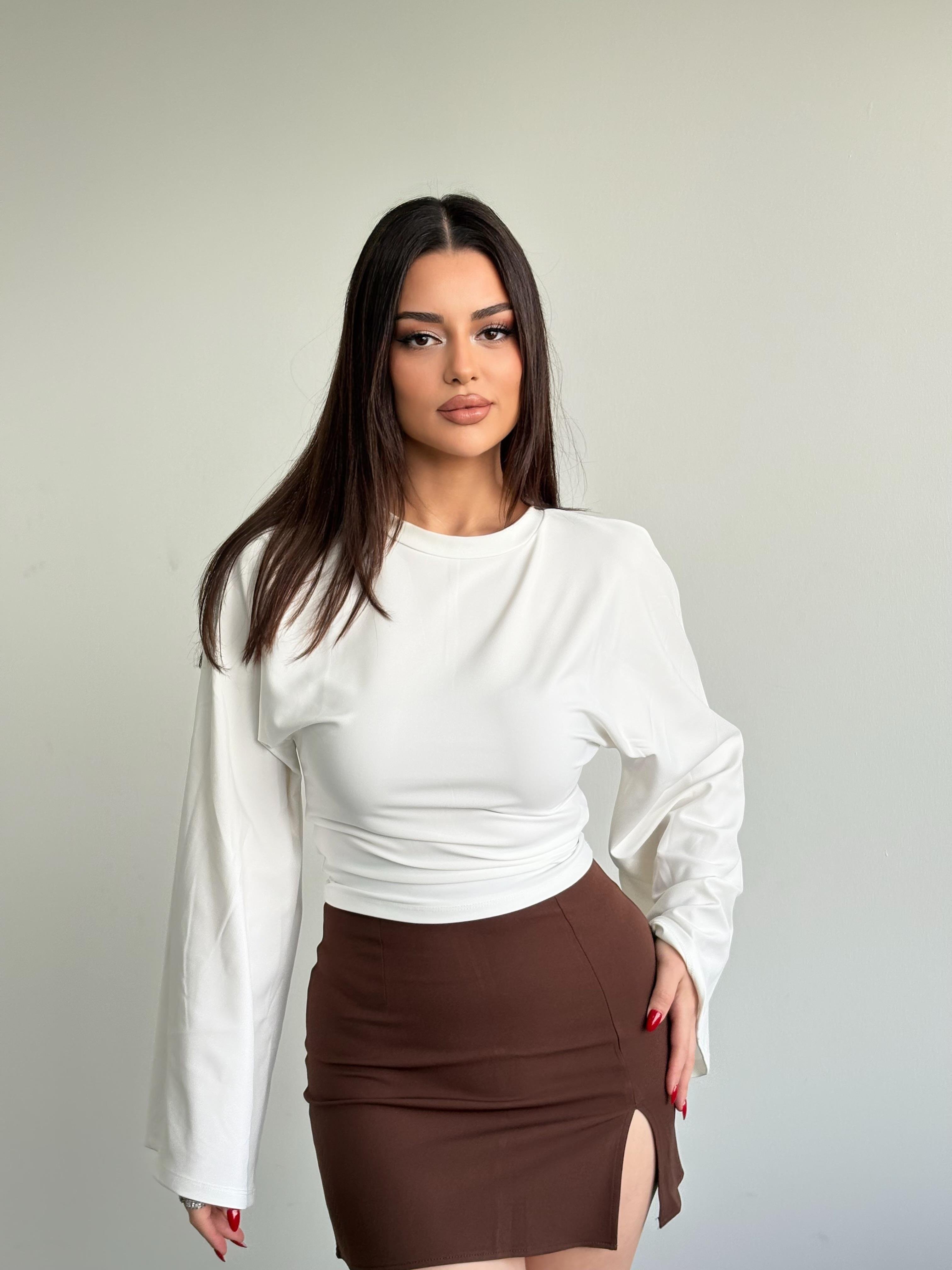 Yarasa Bel Büzgü Bluz 
