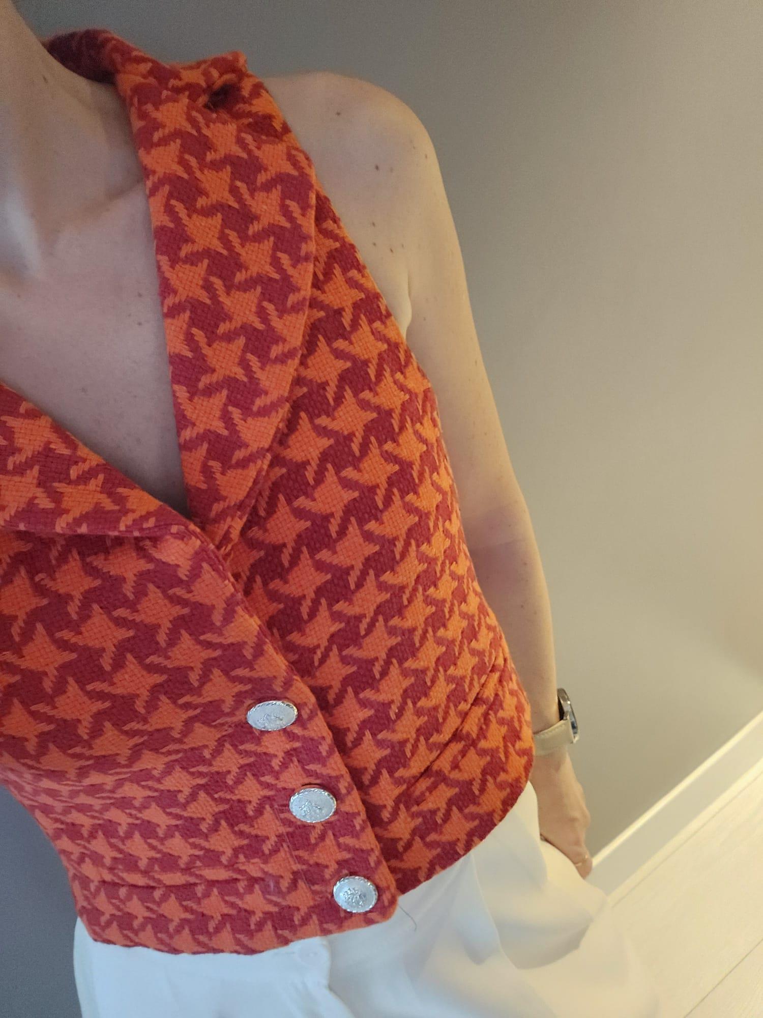 turuncu crop yelek 