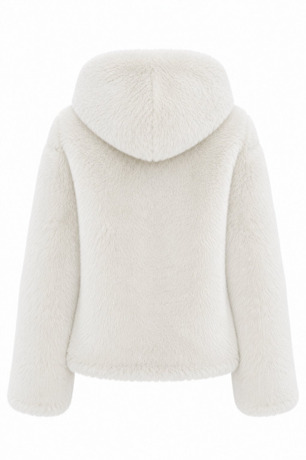 Alba Hood Faux Fur Jacket-White