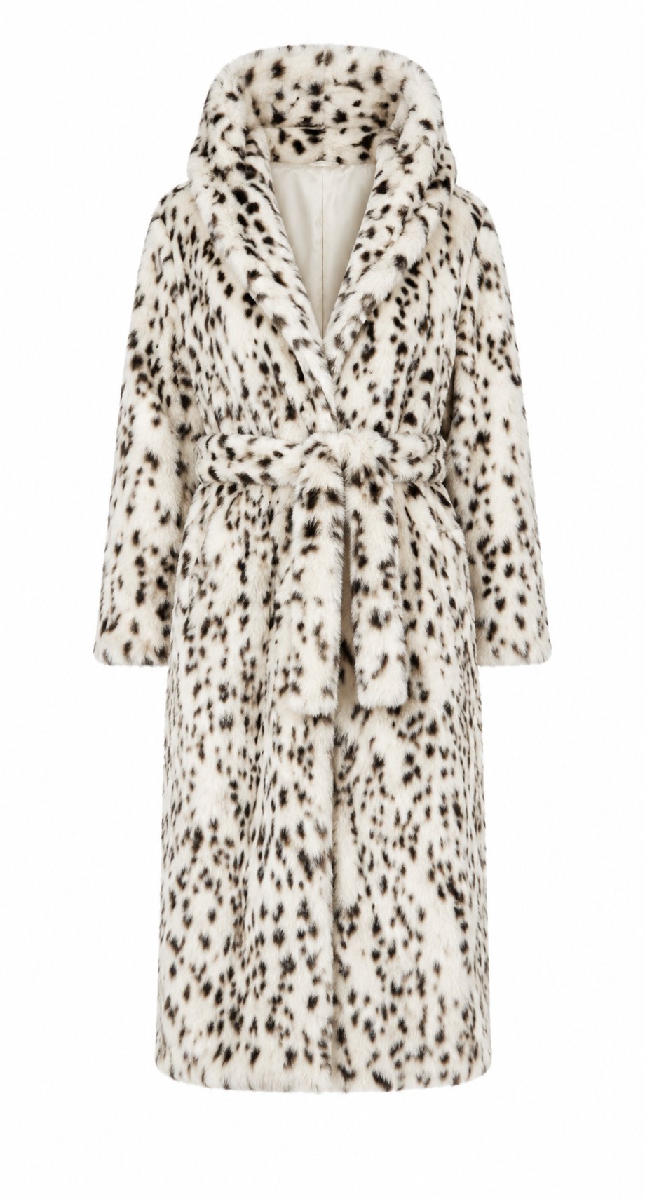 Noemi Hood Belt Faux Fur Coat