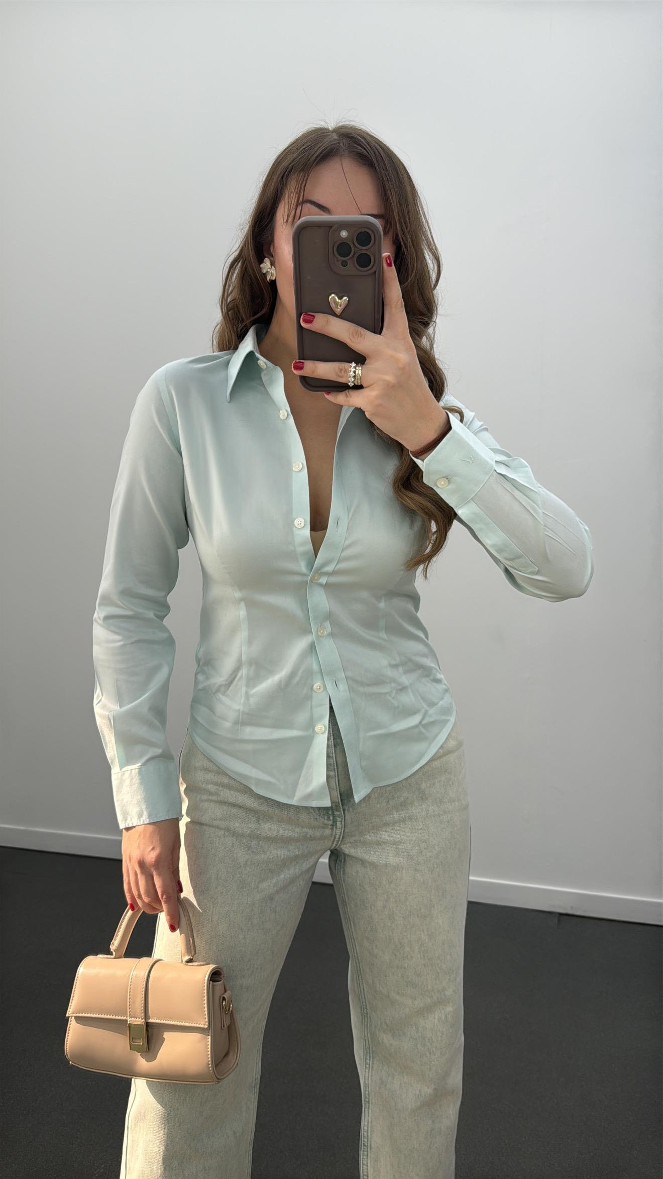 Alessi Su Yeşili Slim Fit Gömlek