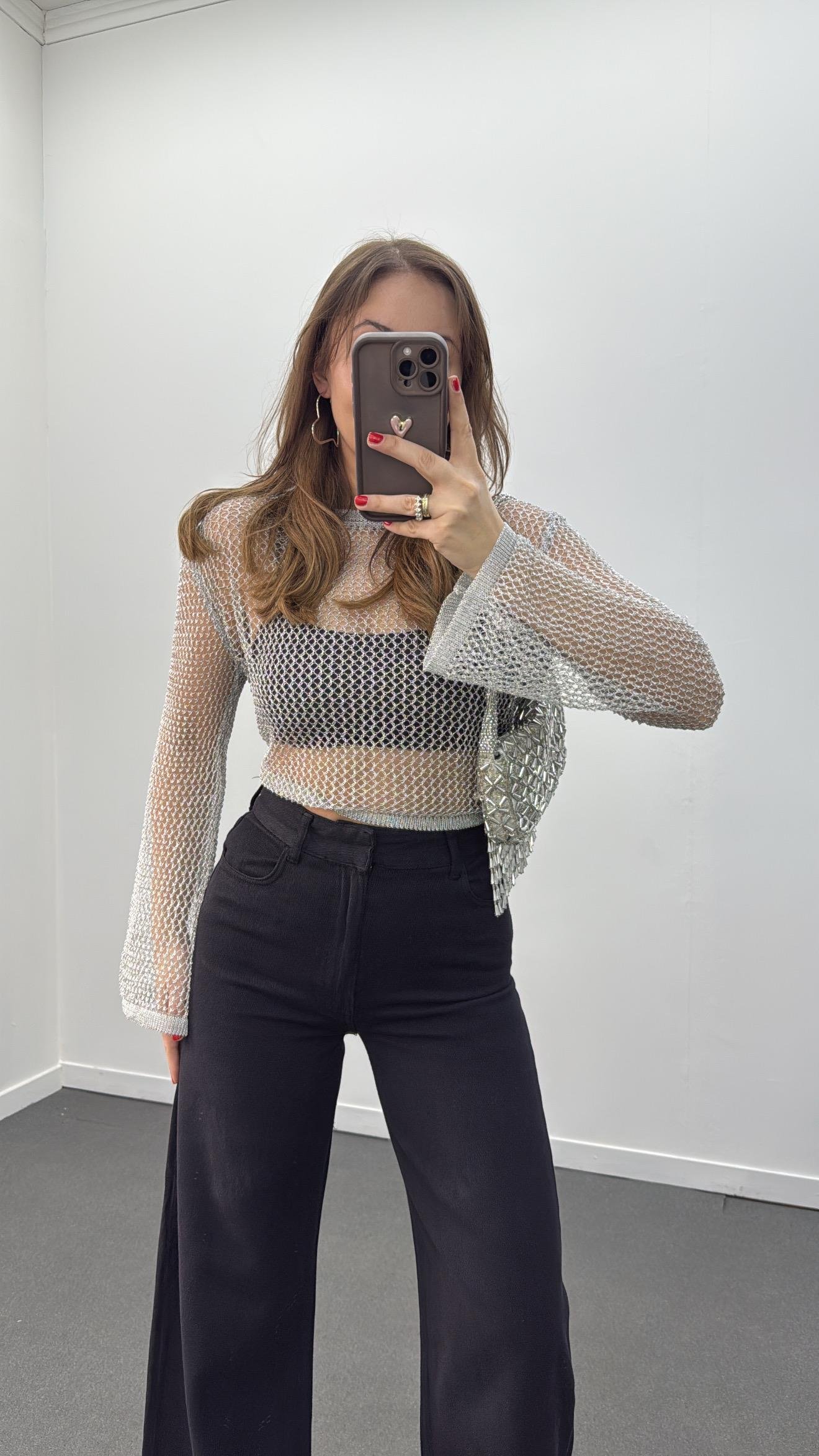 Becca Silver Metalik Örgü Triko