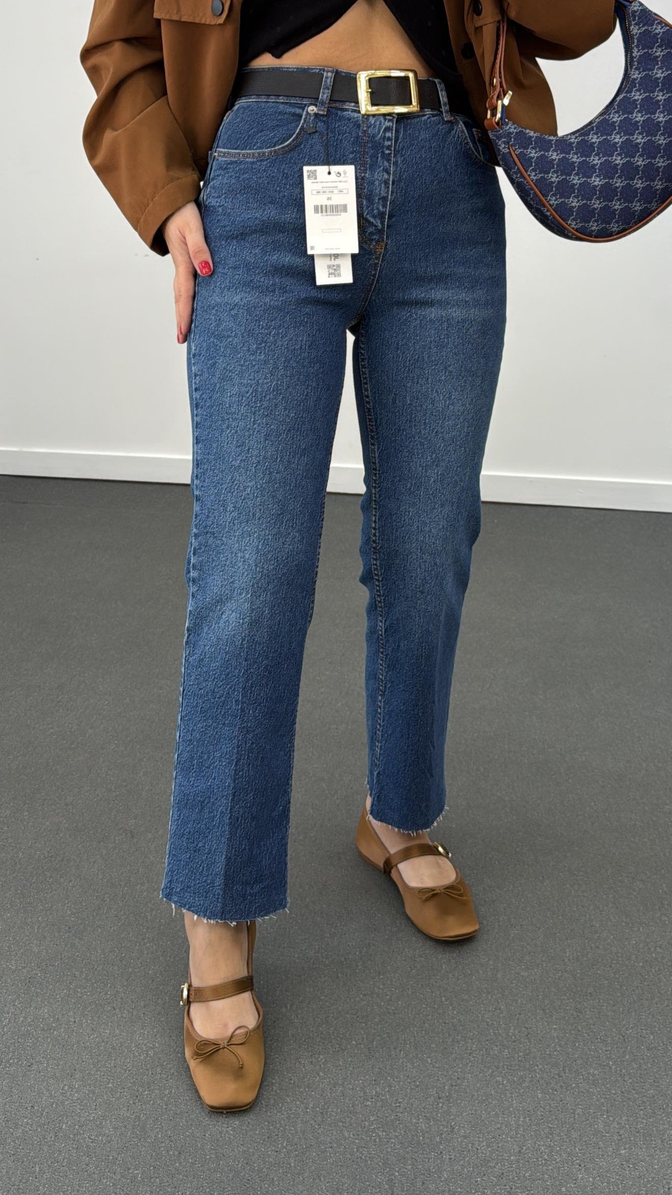 Berlin Koyu Kot Slim Kesik Paça Jeans