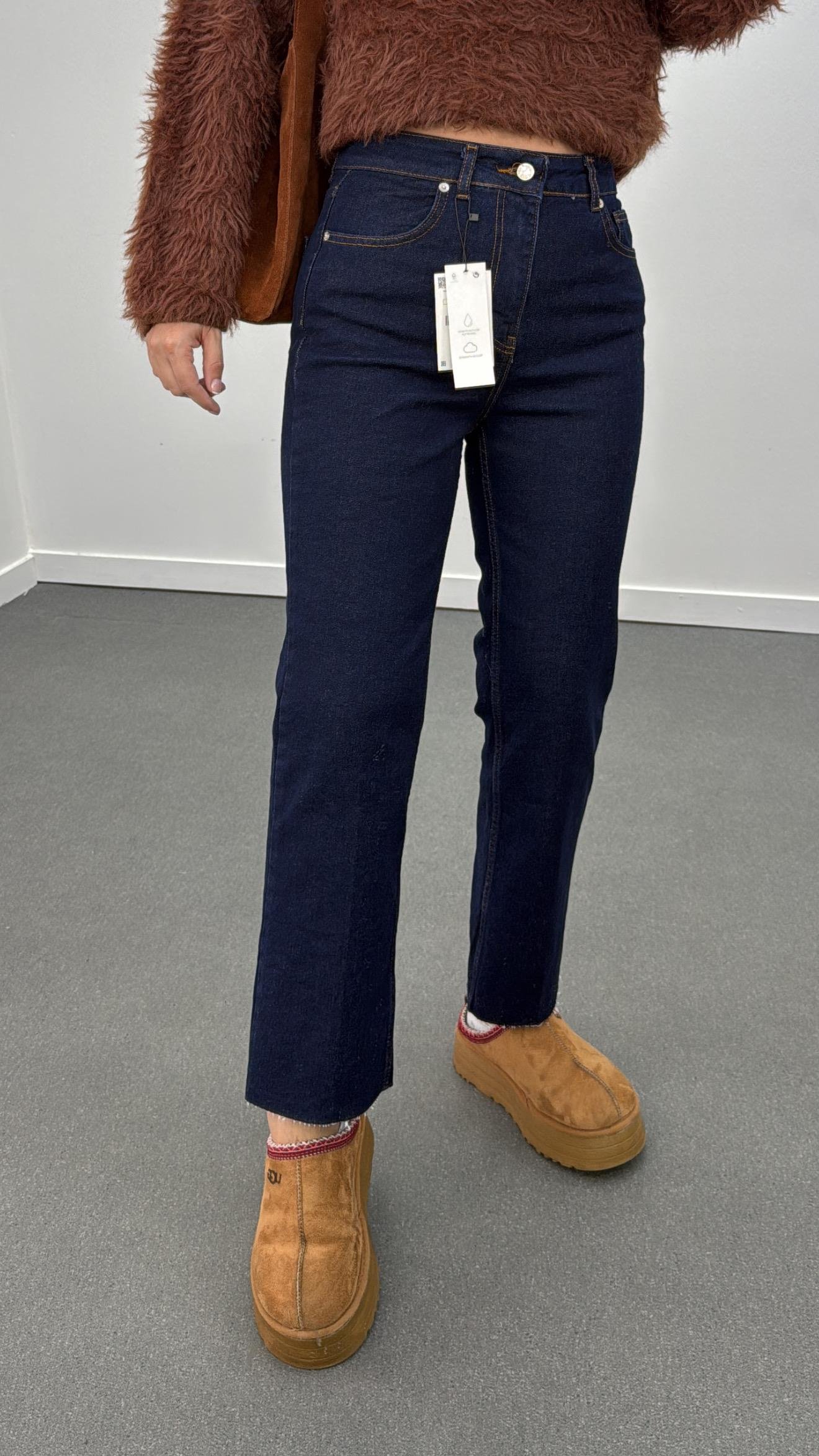 Berlin Lacivert Slim Kesik Paça Jeans