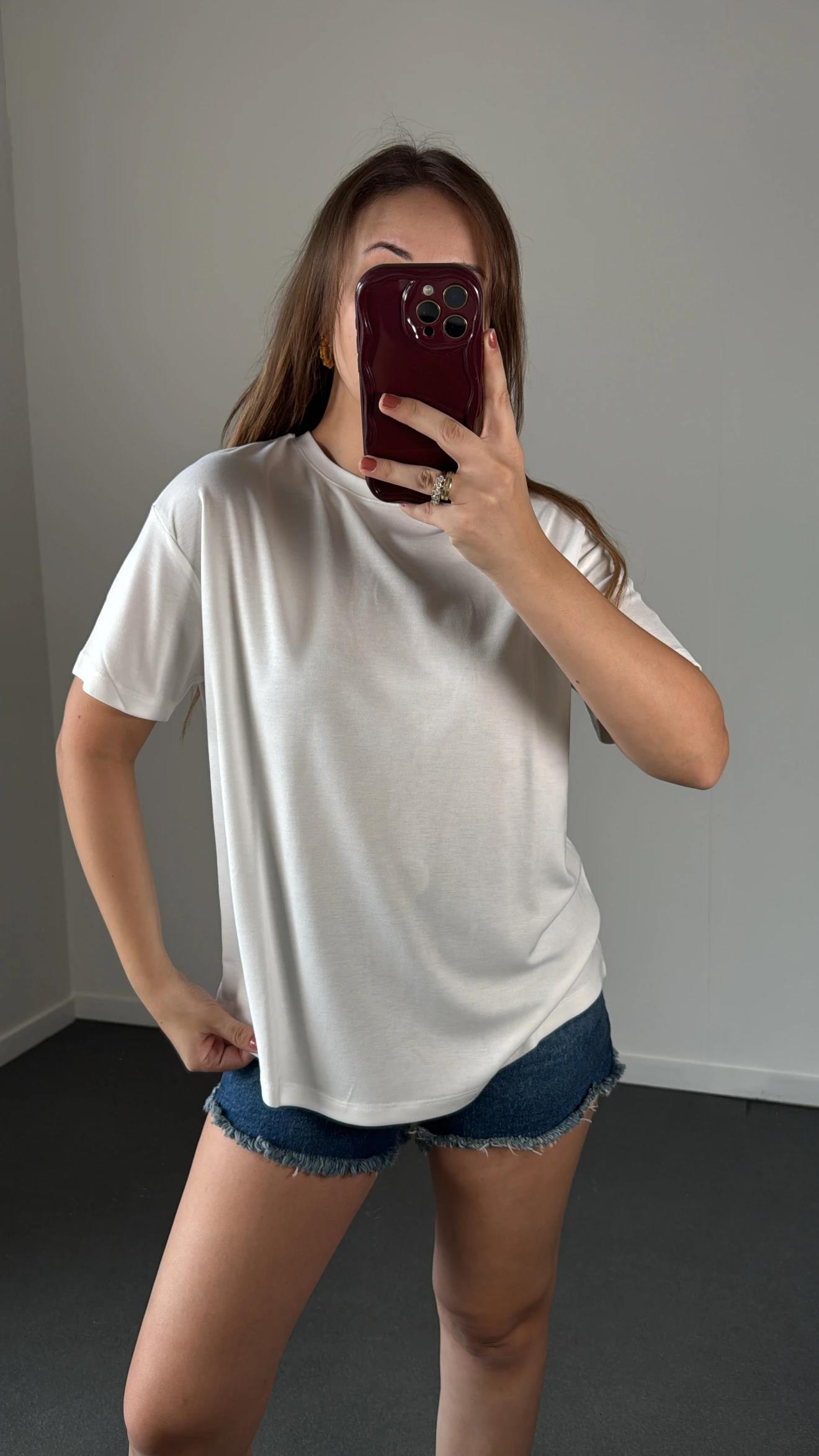 Beyaz Oversıze Tshirt