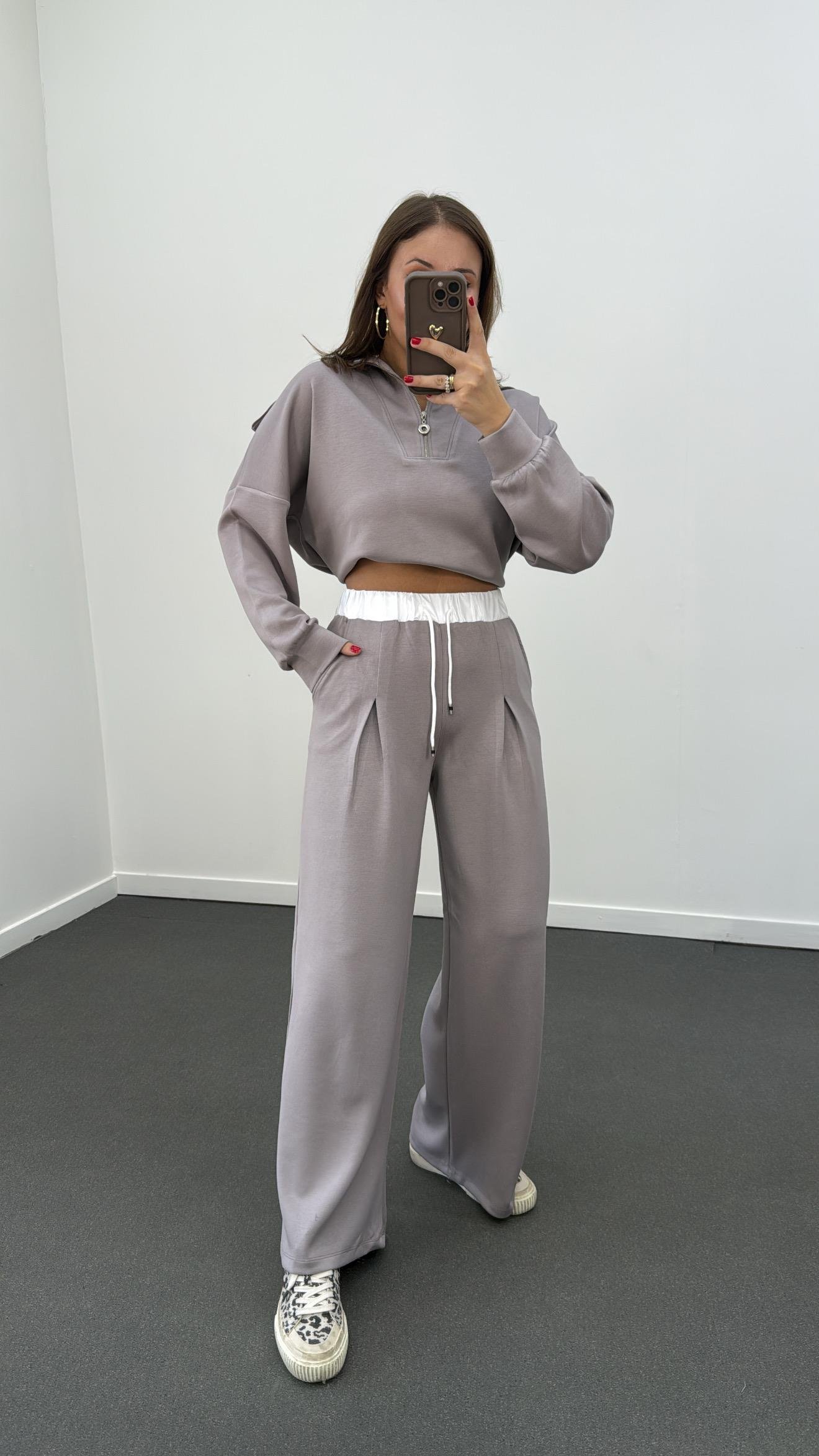 Chiara Gri Modal Kumaşlı Sweat Eşofman Takımı