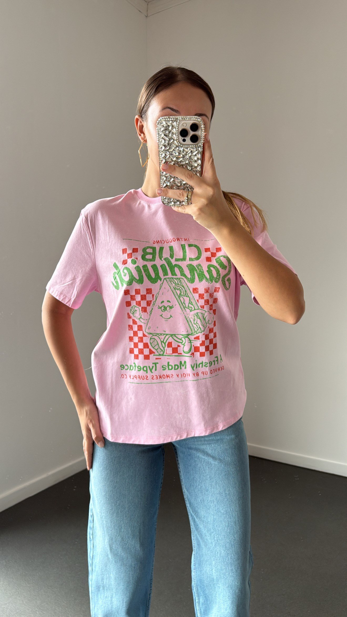 Club Sandwich Baskılı Pamuk Tshirt