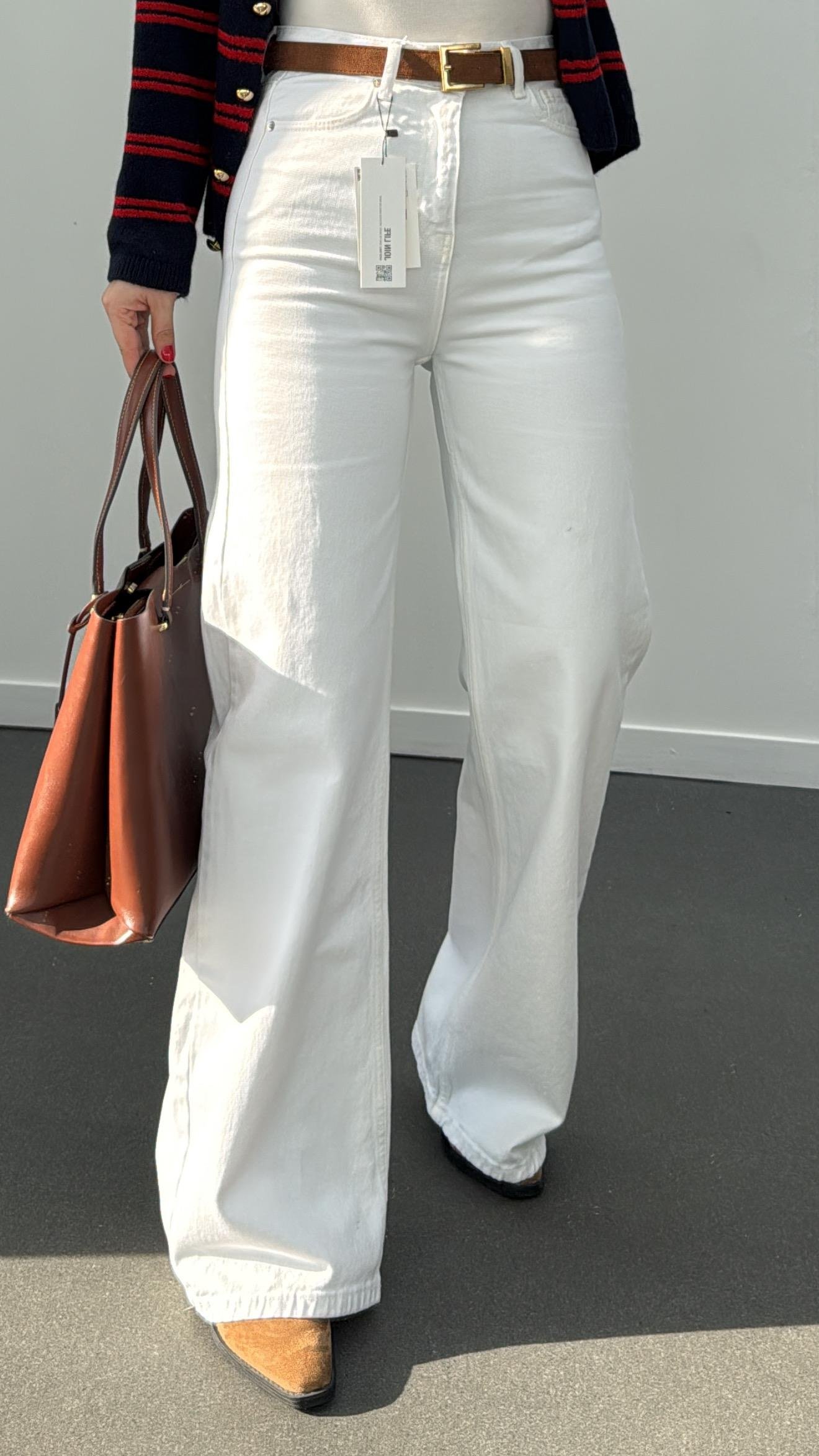 Helsinki Beyaz Wide Leg Jeans