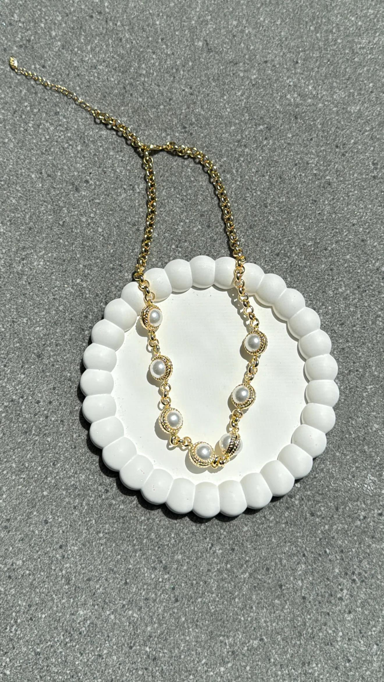 İnci Gold Top Kolye