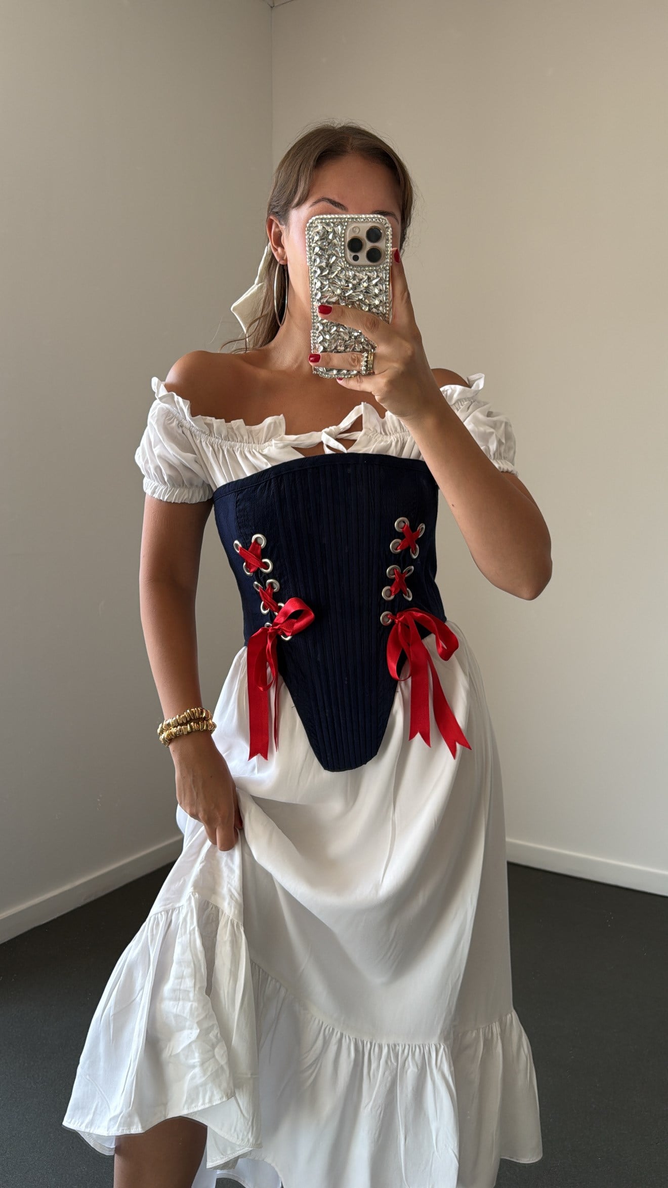 Isabella Vizon Lacivert Bağcıklı Korse