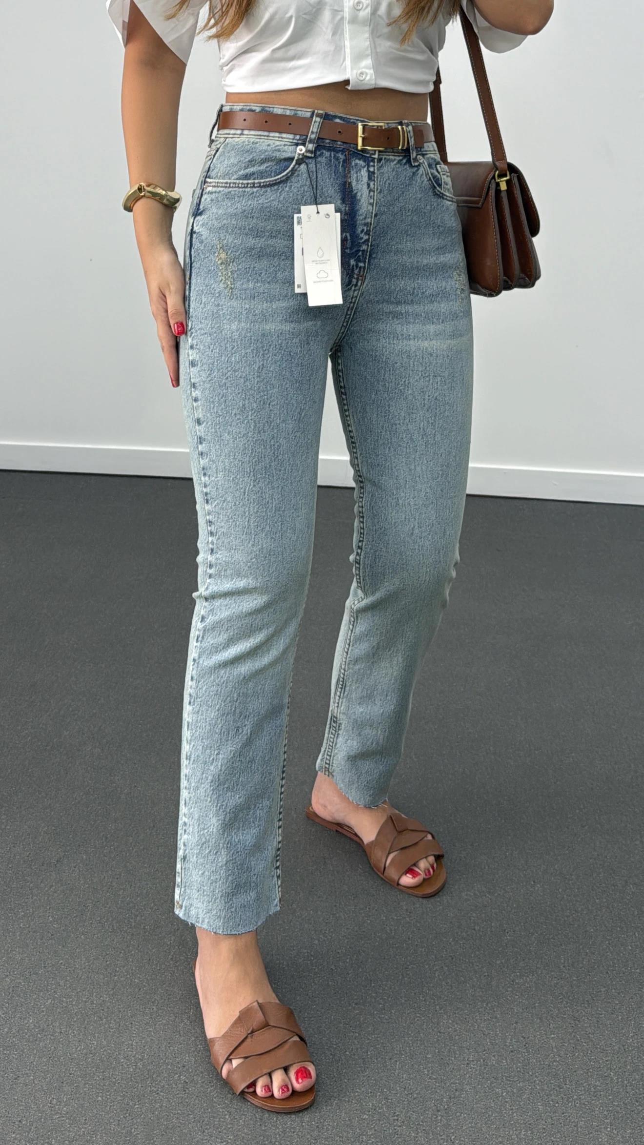 Juliet Açık Tint Destroy Detaylı Yüksek Bel Slim Fit Jean