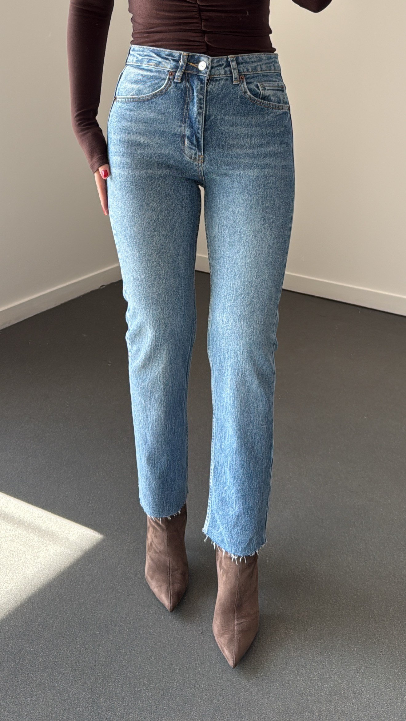 Juliet Sky Blue Yüksek Bel Slim Fit Jean
