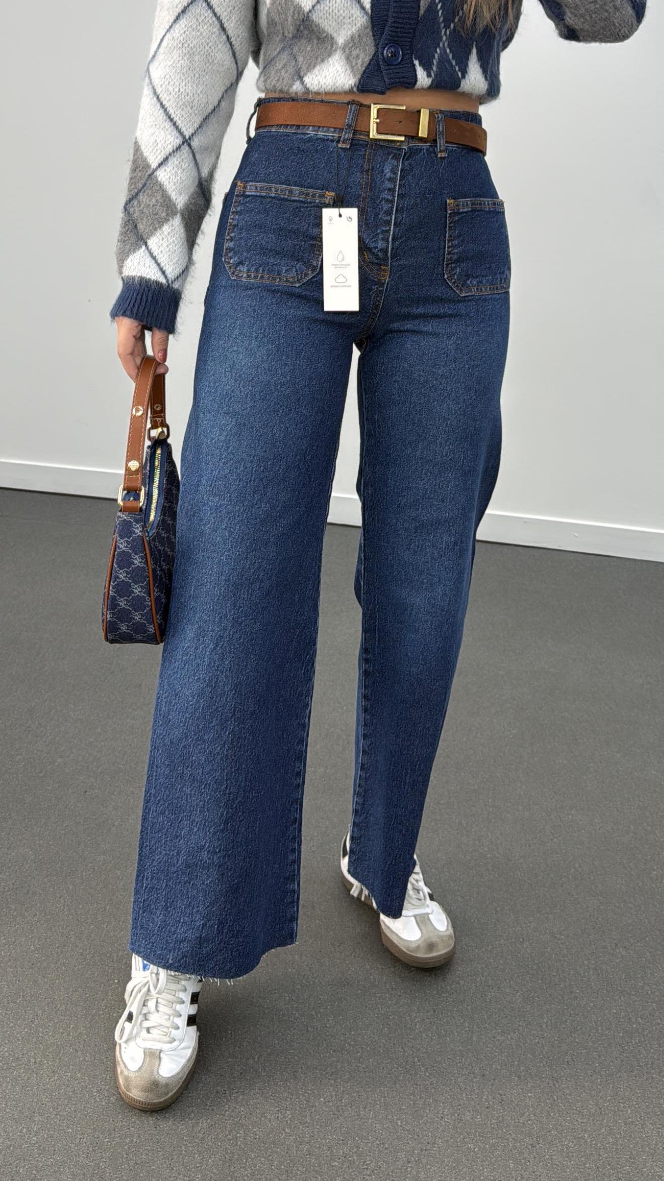 Milano Kot Renk Cepli Yarım Flare Jeans