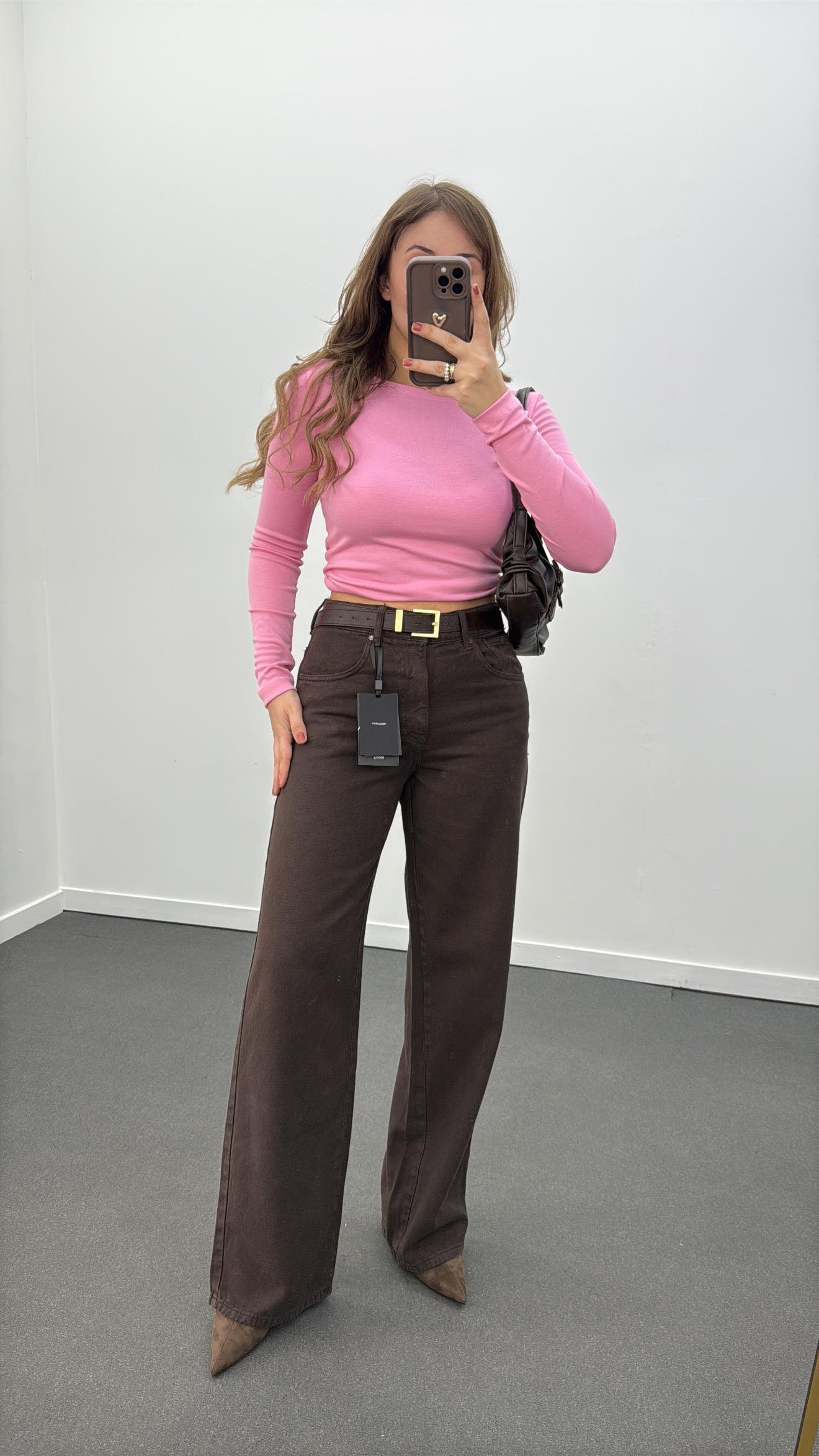 Mng Acı Kahve Mid Rıse Straight Jeans