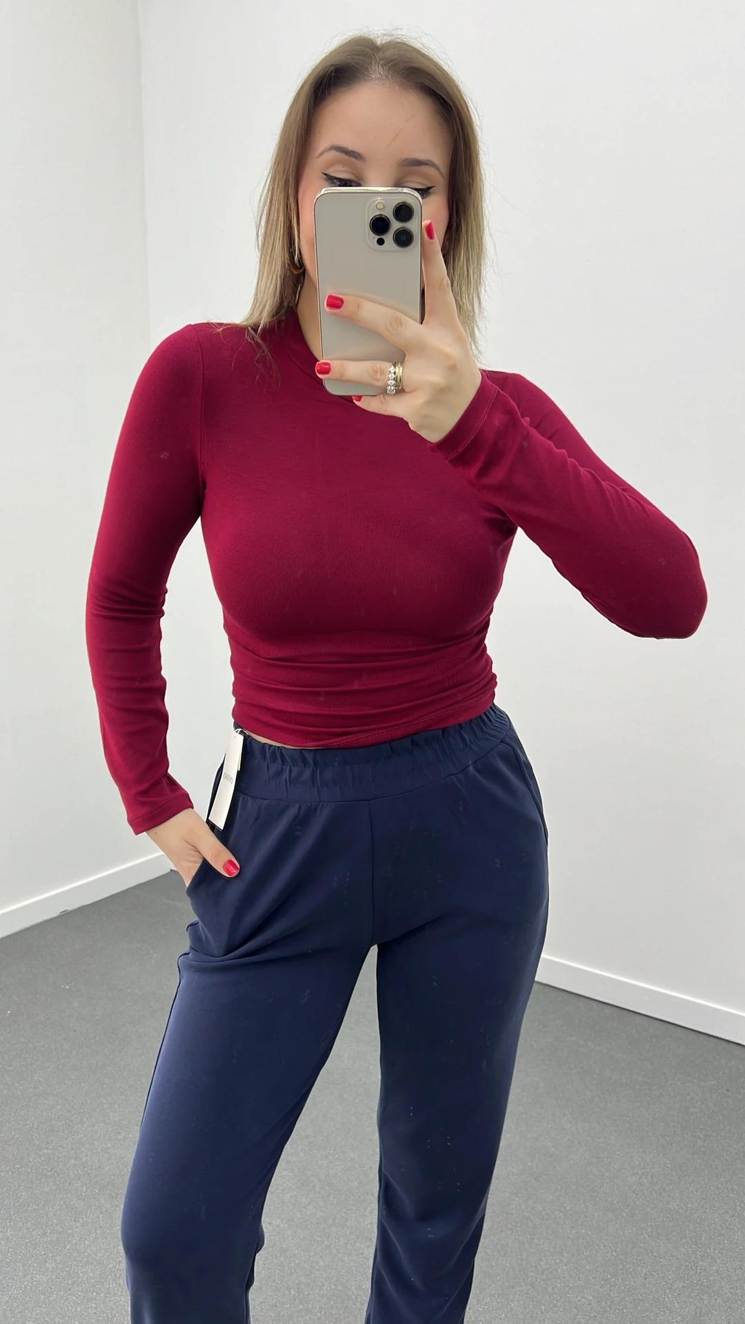 MS Bordo Yumuşak Likralı %100 Pamuk Sweat