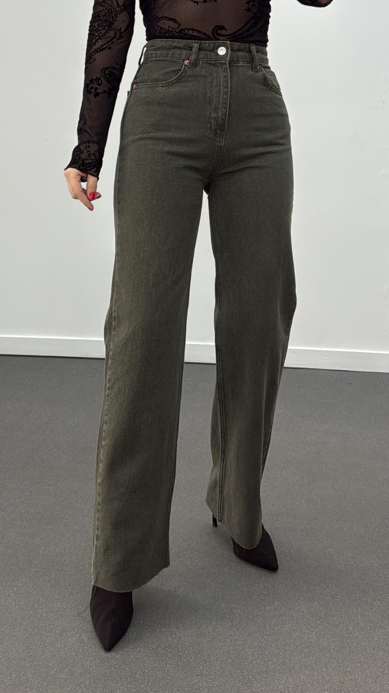 Naila Haki Yüksek Bel Wide Leg Jeans