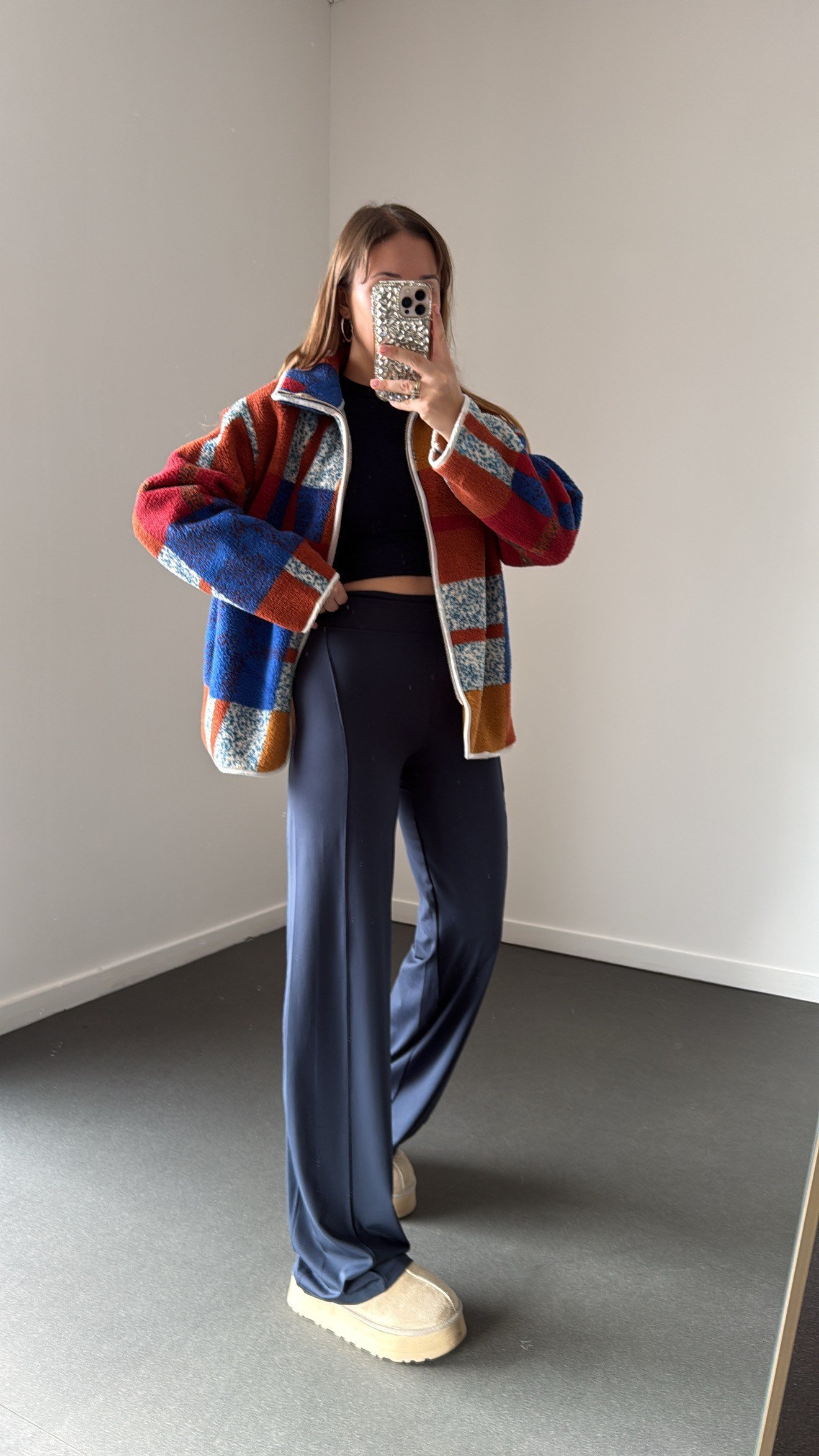 Noxen Lacivert Modal Flare Tayt Pantolon