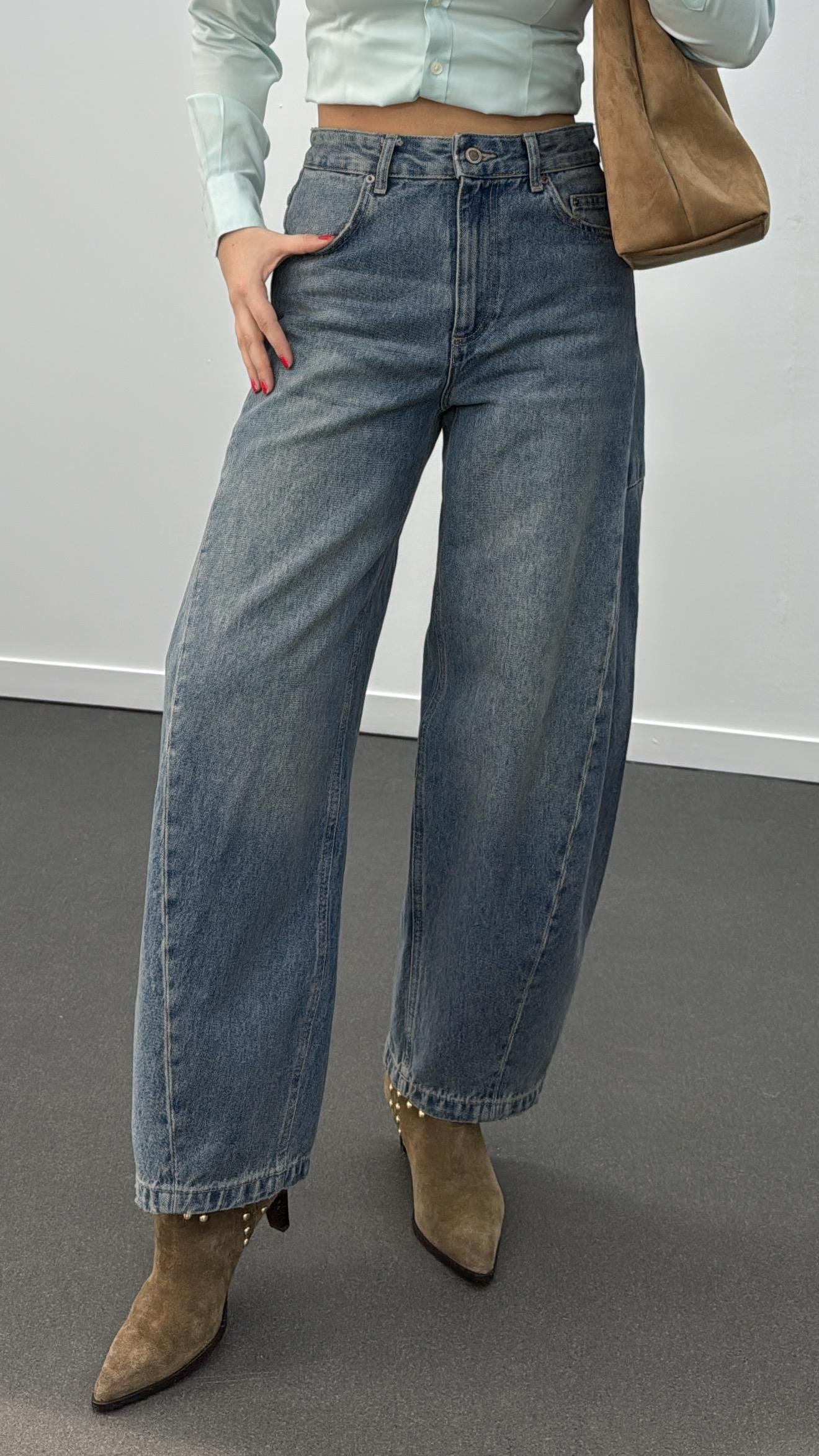 Orbit Tint Vintage Yıkama Barrel Fit Jeans